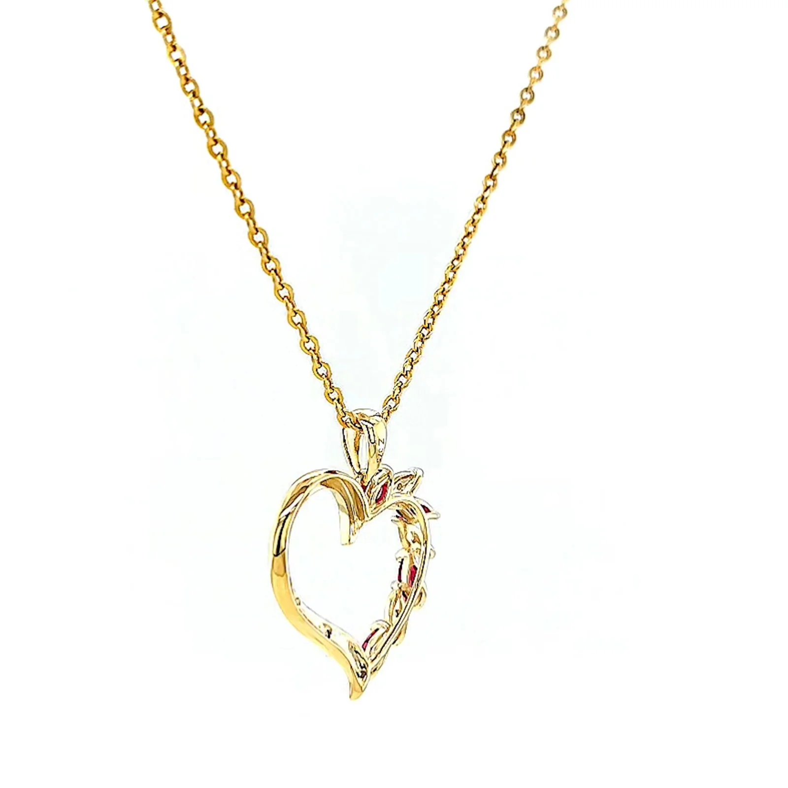 9ct Yellow Gold Marquise    Natural Ruby Diamond Set Pendant - Image 29