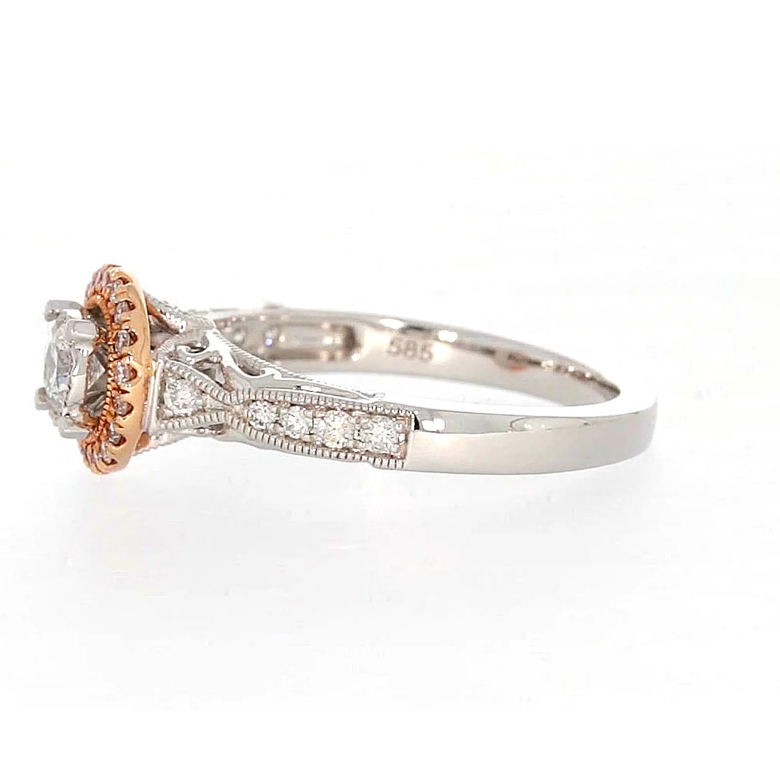 Paris 14ct Rose and White Gold Round Brilliant Cut 1/2 CARAT tw of Diamonds Ring - Image 17