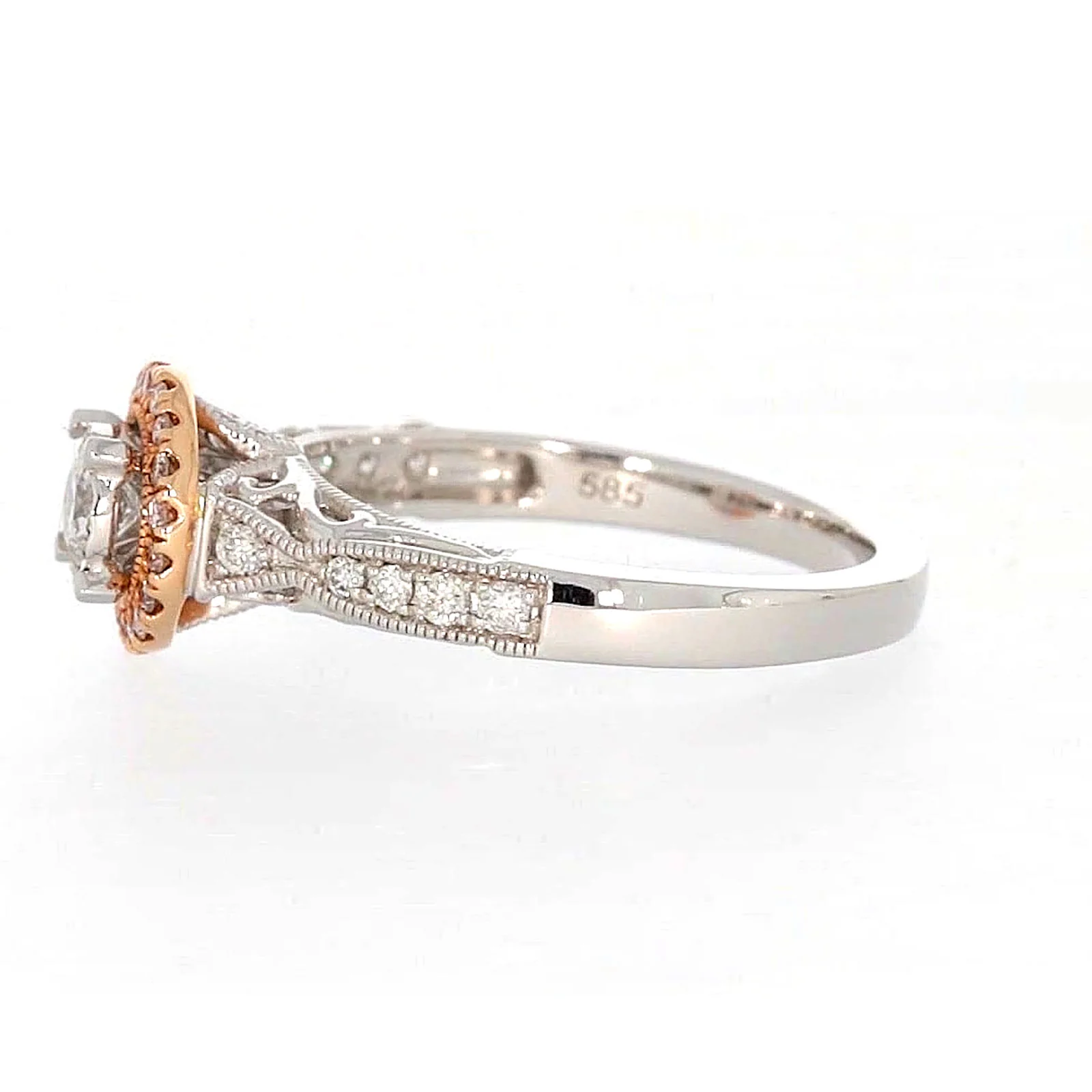 Paris 14ct Rose and White Gold Round Brilliant Cut 1/2 CARAT tw of Diamonds Ring - Image 18