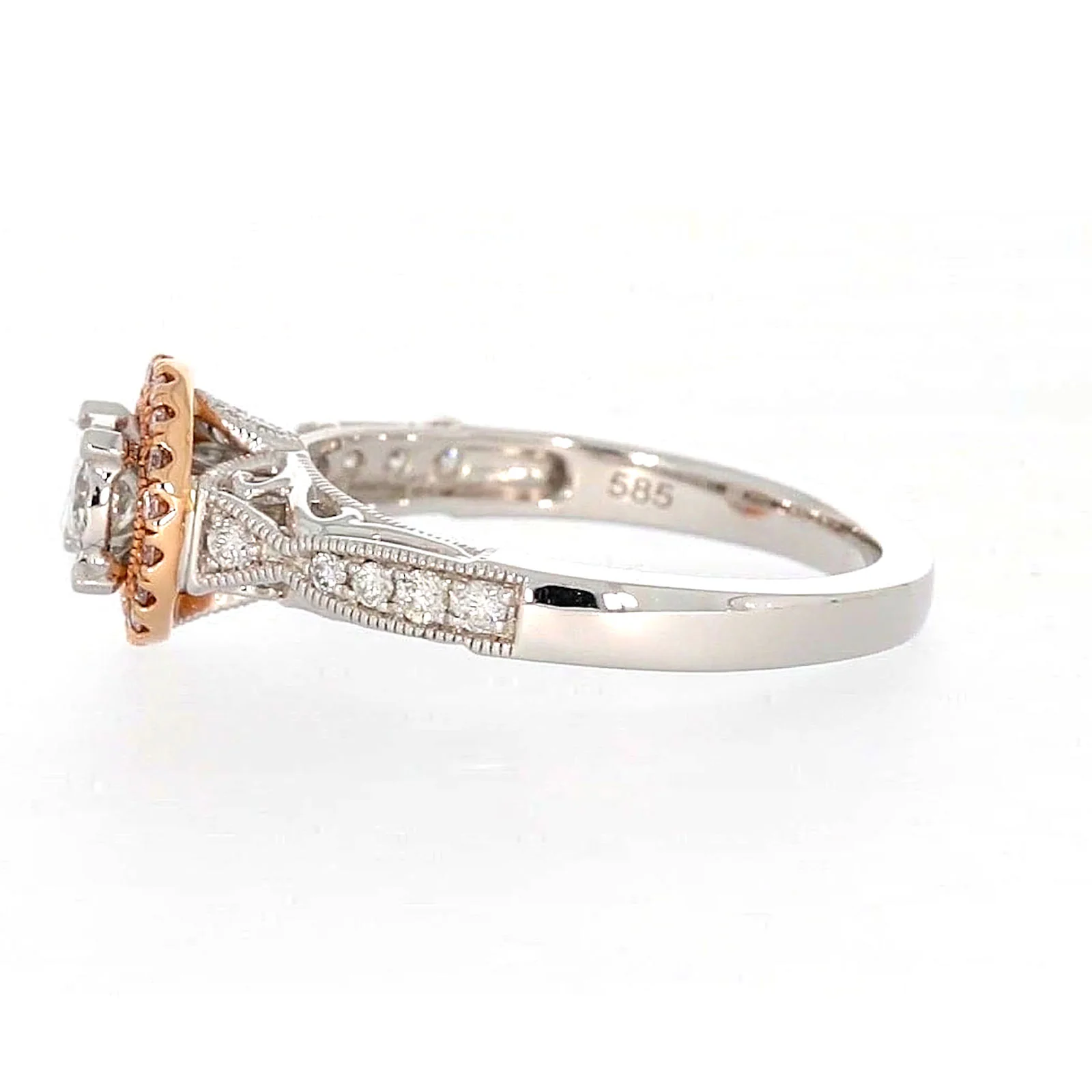 Paris 14ct Rose and White Gold Round Brilliant Cut 1/2 CARAT tw of Diamonds Ring - Image 19