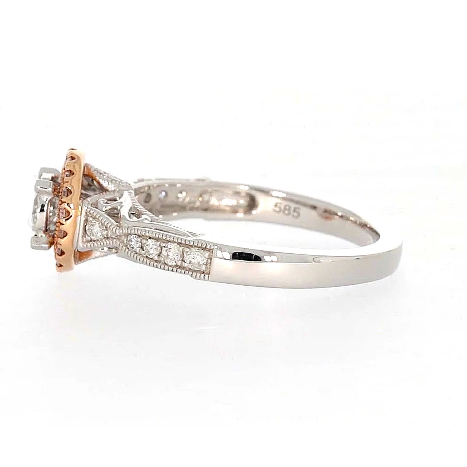 Paris 14ct Rose and White Gold Round Brilliant Cut 1/2 CARAT tw of Diamonds Ring - Image 20
