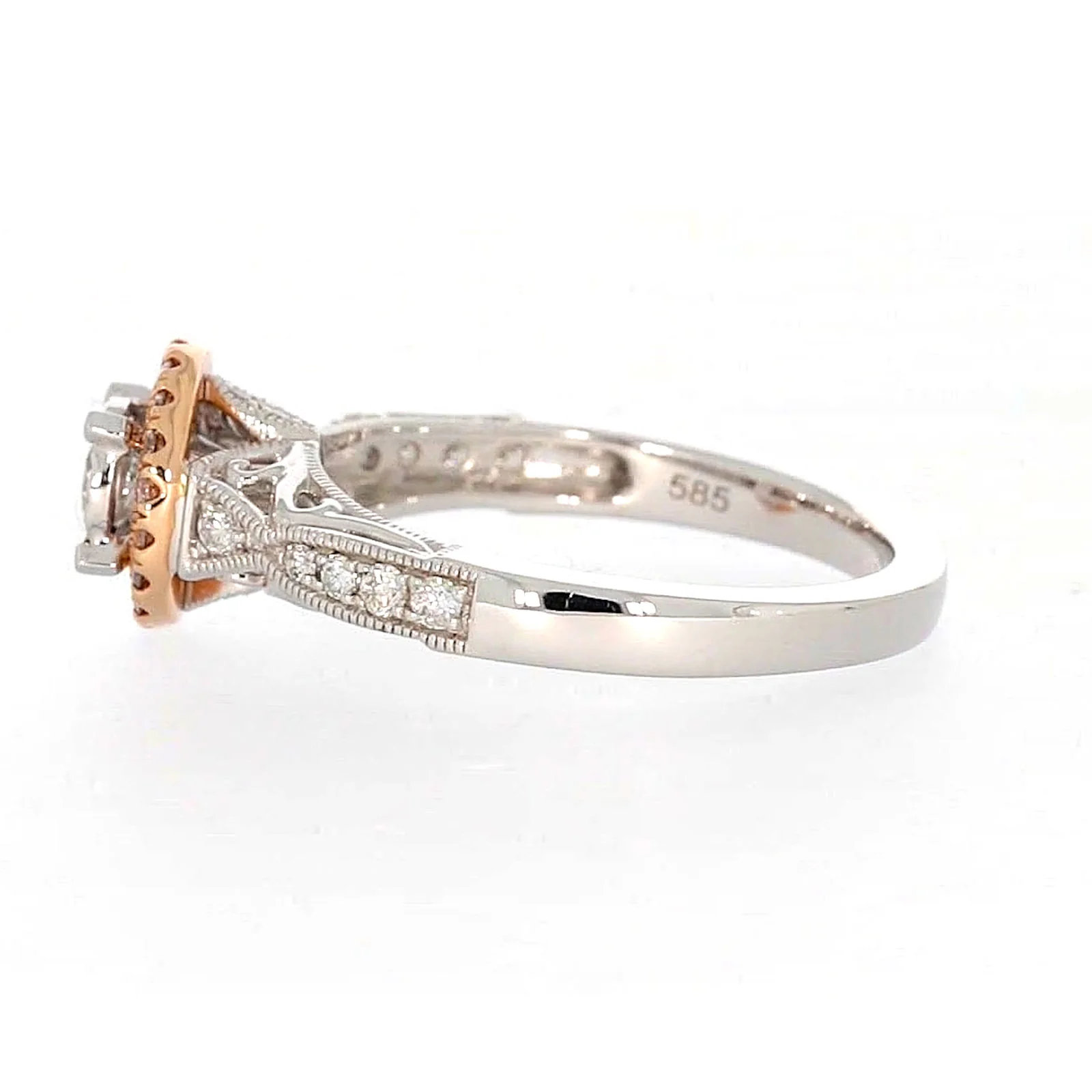 Paris 14ct Rose and White Gold Round Brilliant Cut 1/2 CARAT tw of Diamonds Ring - Image 21