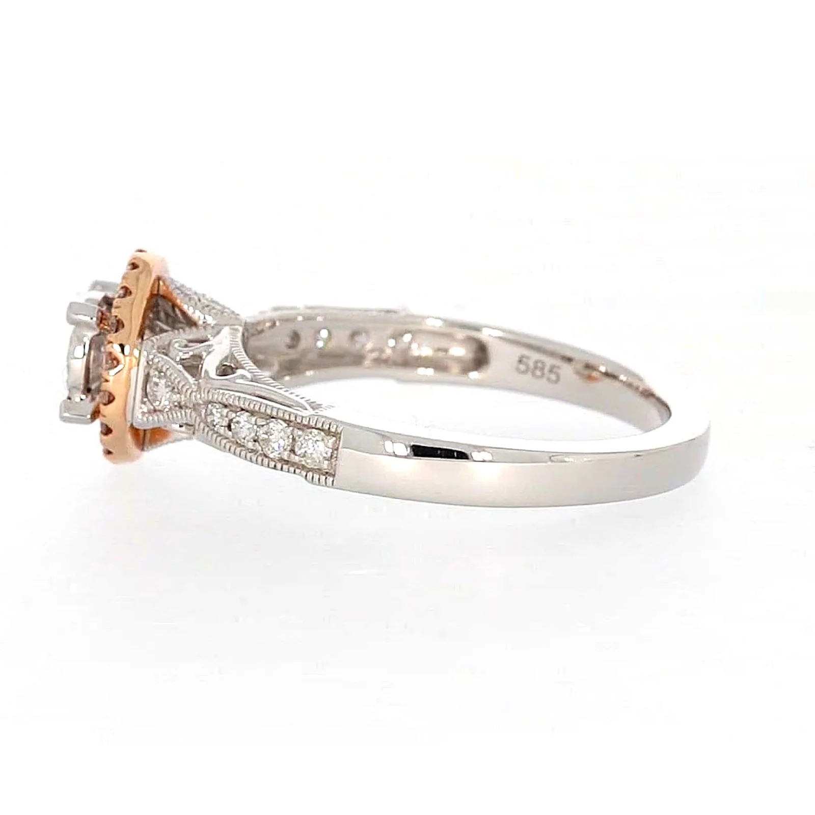 Paris 14ct Rose and White Gold Round Brilliant Cut 1/2 CARAT tw of Diamonds Ring - Image 22