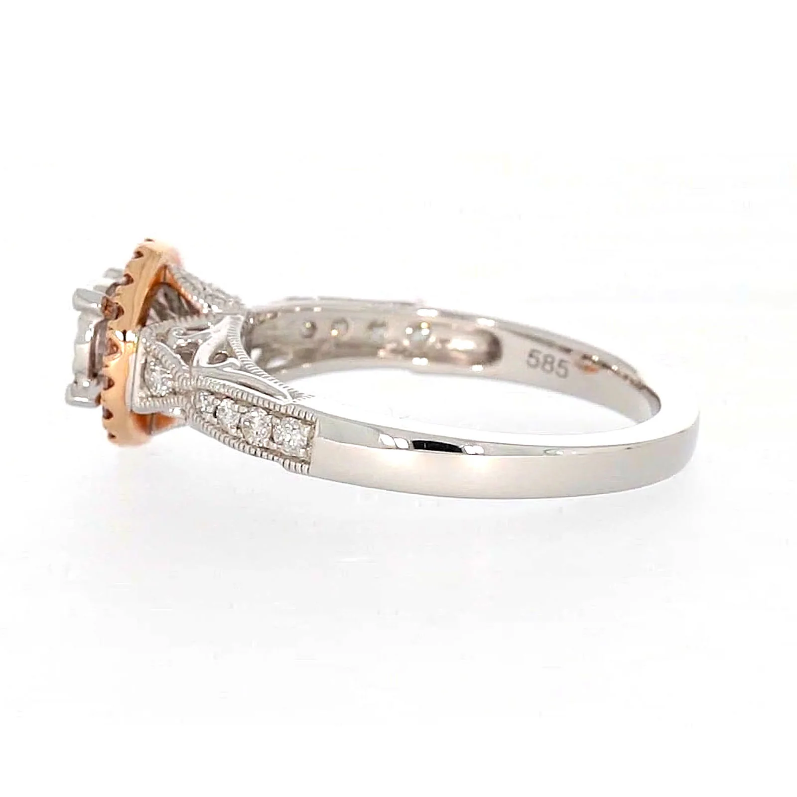 Paris 14ct Rose and White Gold Round Brilliant Cut 1/2 CARAT tw of Diamonds Ring - Image 23