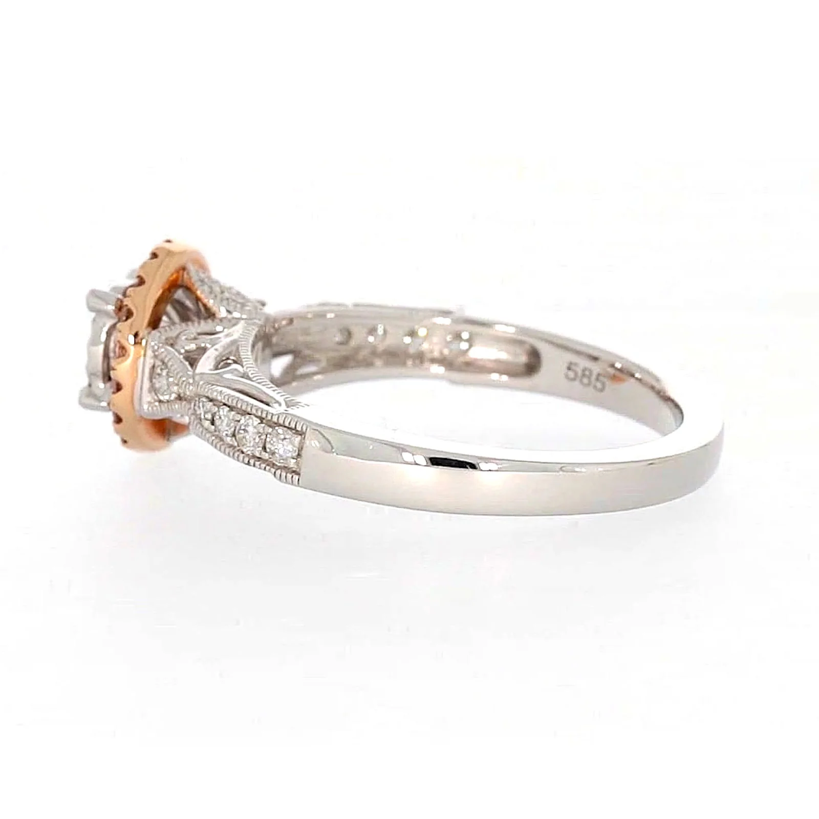 Paris 14ct Rose and White Gold Round Brilliant Cut 1/2 CARAT tw of Diamonds Ring - Image 24