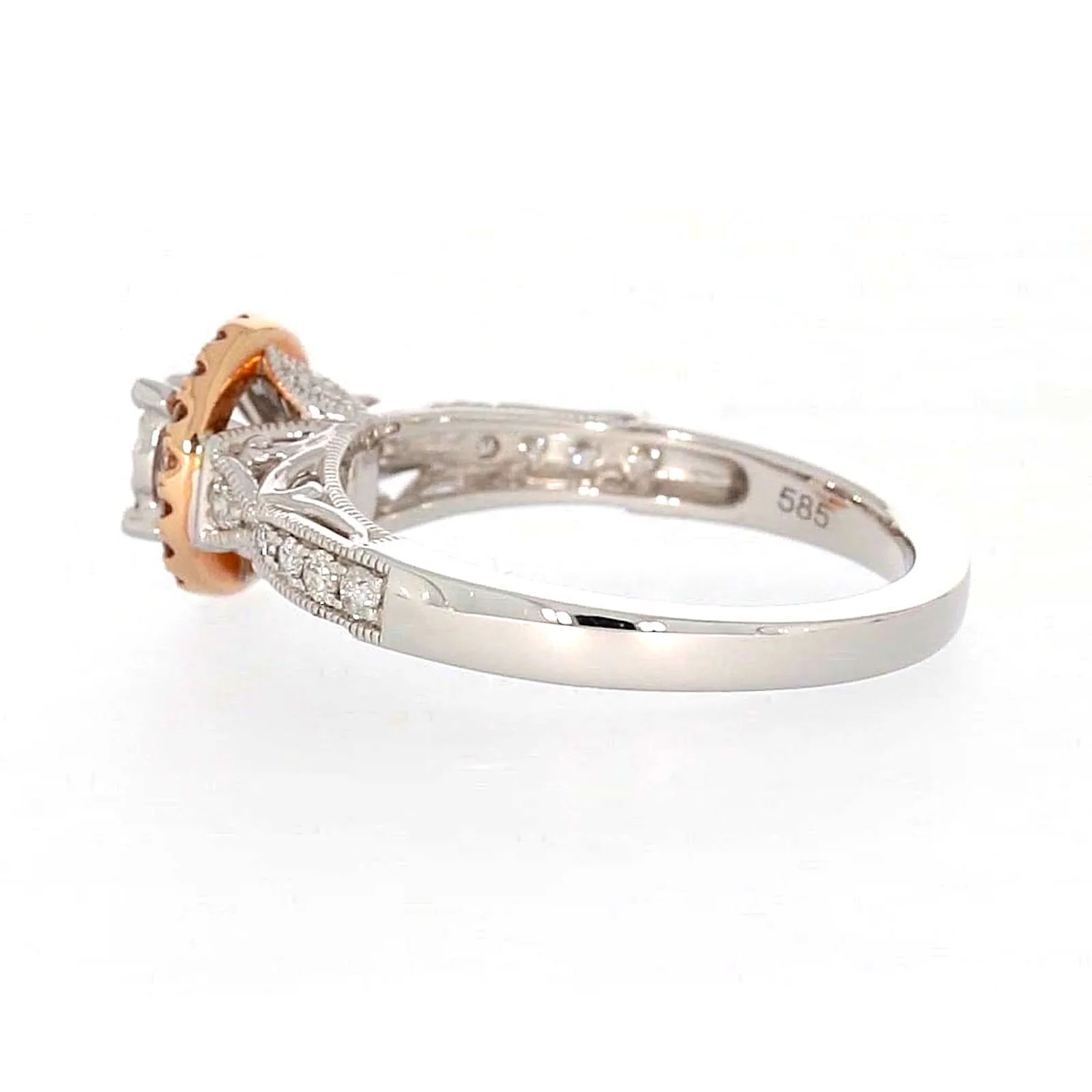 Paris 14ct Rose and White Gold Round Brilliant Cut 1/2 CARAT tw of Diamonds Ring - Image 25