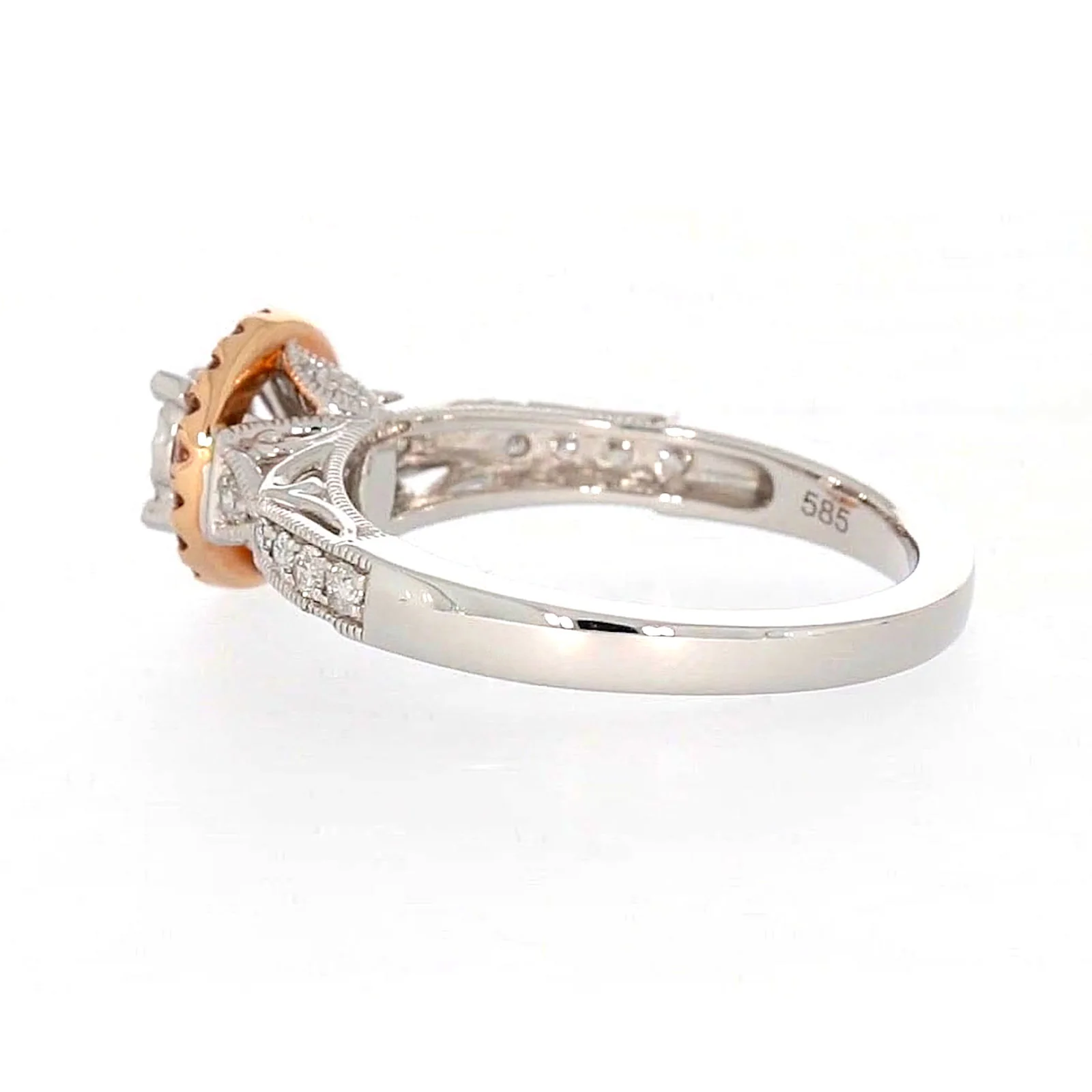 Paris 14ct Rose and White Gold Round Brilliant Cut 1/2 CARAT tw of Diamonds Ring - Image 26