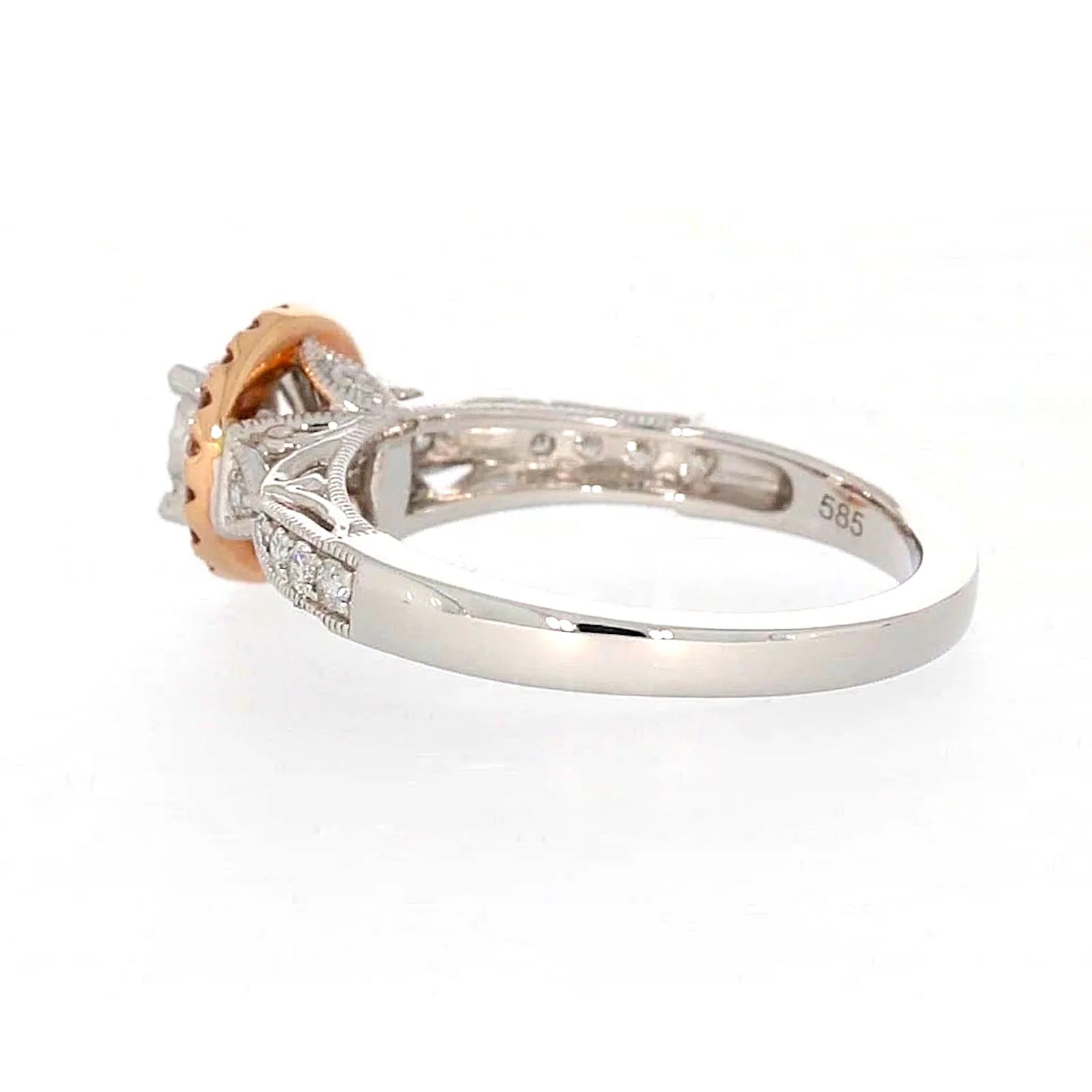 Paris 14ct Rose and White Gold Round Brilliant Cut 1/2 CARAT tw of Diamonds Ring - Image 27