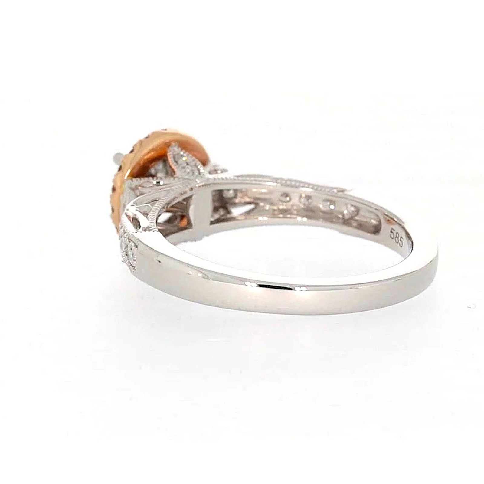 Paris 14ct Rose and White Gold Round Brilliant Cut 1/2 CARAT tw of Diamonds Ring - Image 30