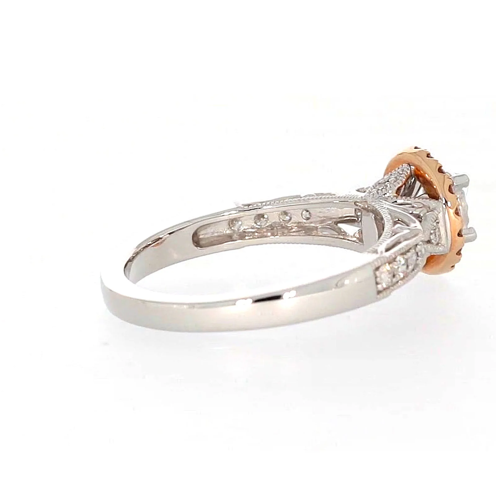 Paris 14ct Rose and White Gold Round Brilliant Cut 1/2 CARAT tw of Diamonds Ring - Image 50