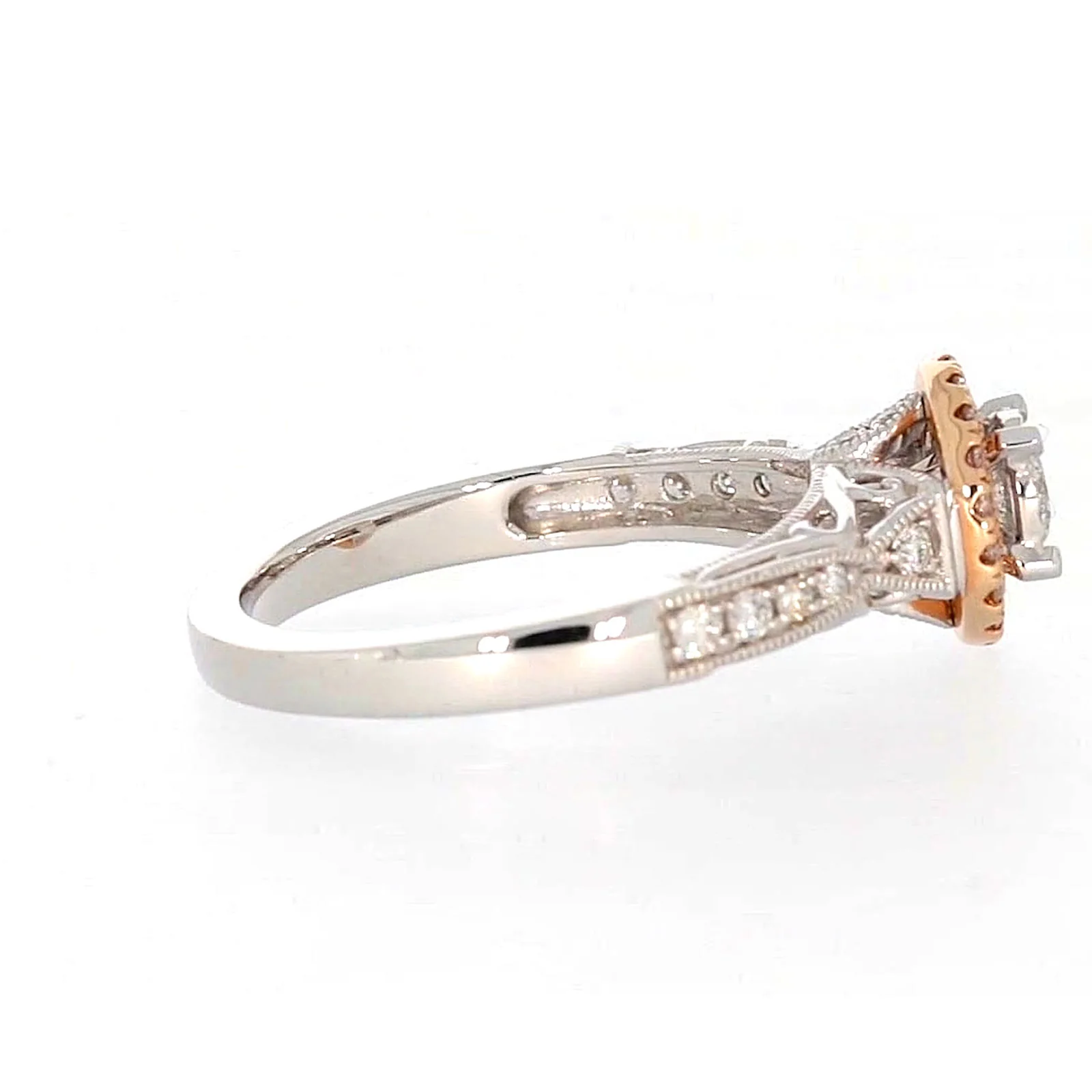 Paris 14ct Rose and White Gold Round Brilliant Cut 1/2 CARAT tw of Diamonds Ring - Image 55