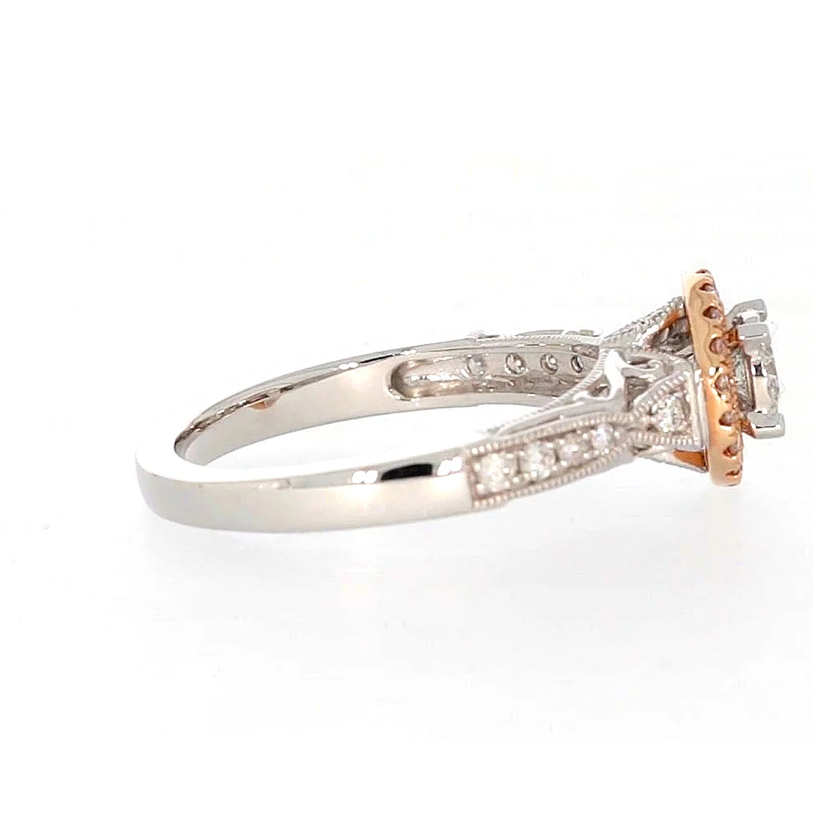 Paris 14ct Rose and White Gold Round Brilliant Cut 1/2 CARAT tw of Diamonds Ring - Image 56