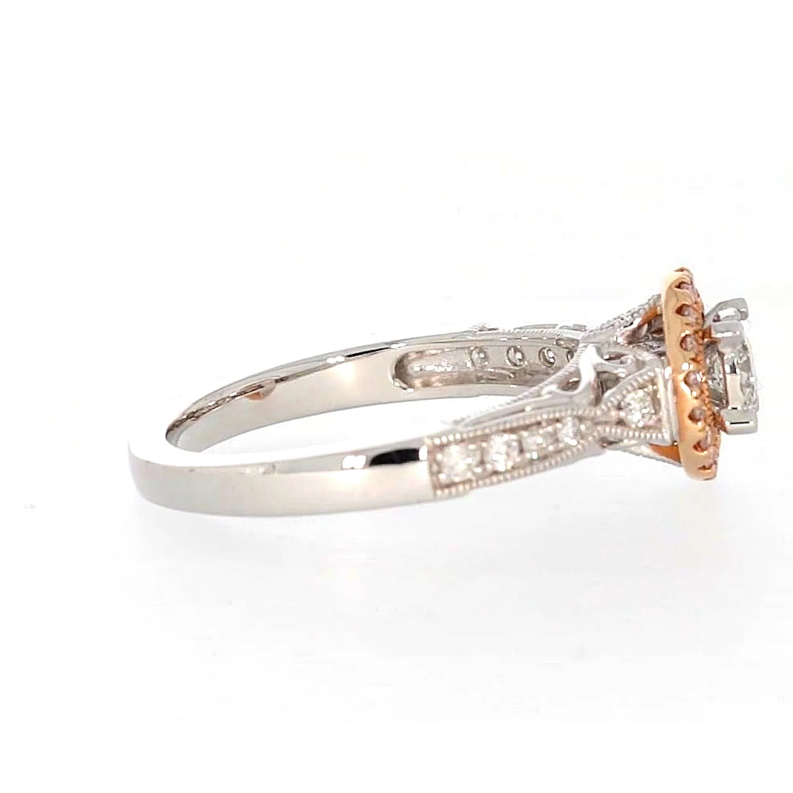 Paris 14ct Rose and White Gold Round Brilliant Cut 1/2 CARAT tw of Diamonds Ring - Image 57