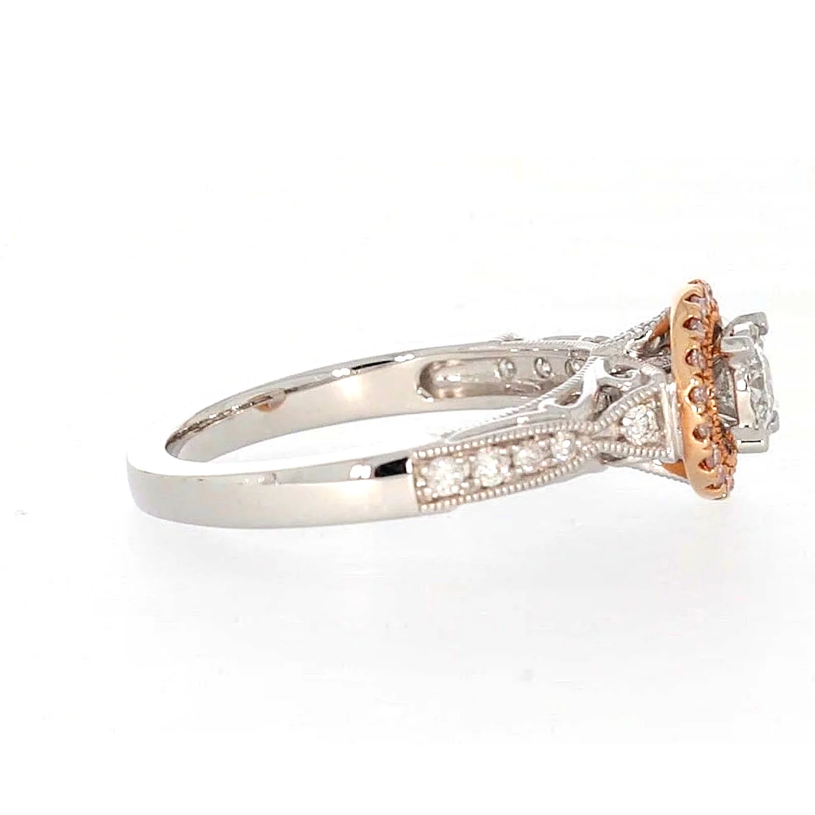 Paris 14ct Rose and White Gold Round Brilliant Cut 1/2 CARAT tw of Diamonds Ring - Image 58