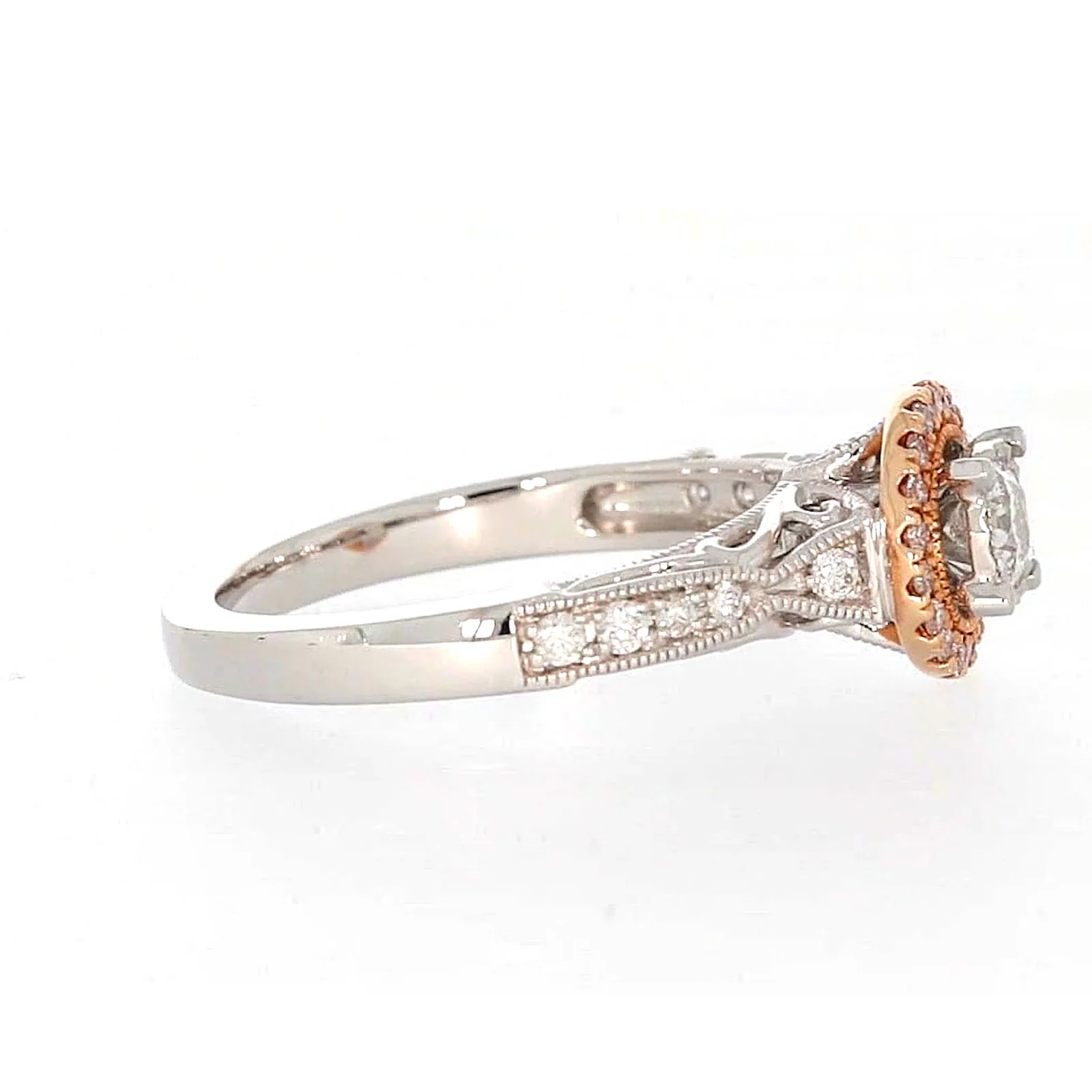 Paris 14ct Rose and White Gold Round Brilliant Cut 1/2 CARAT tw of Diamonds Ring - Image 59