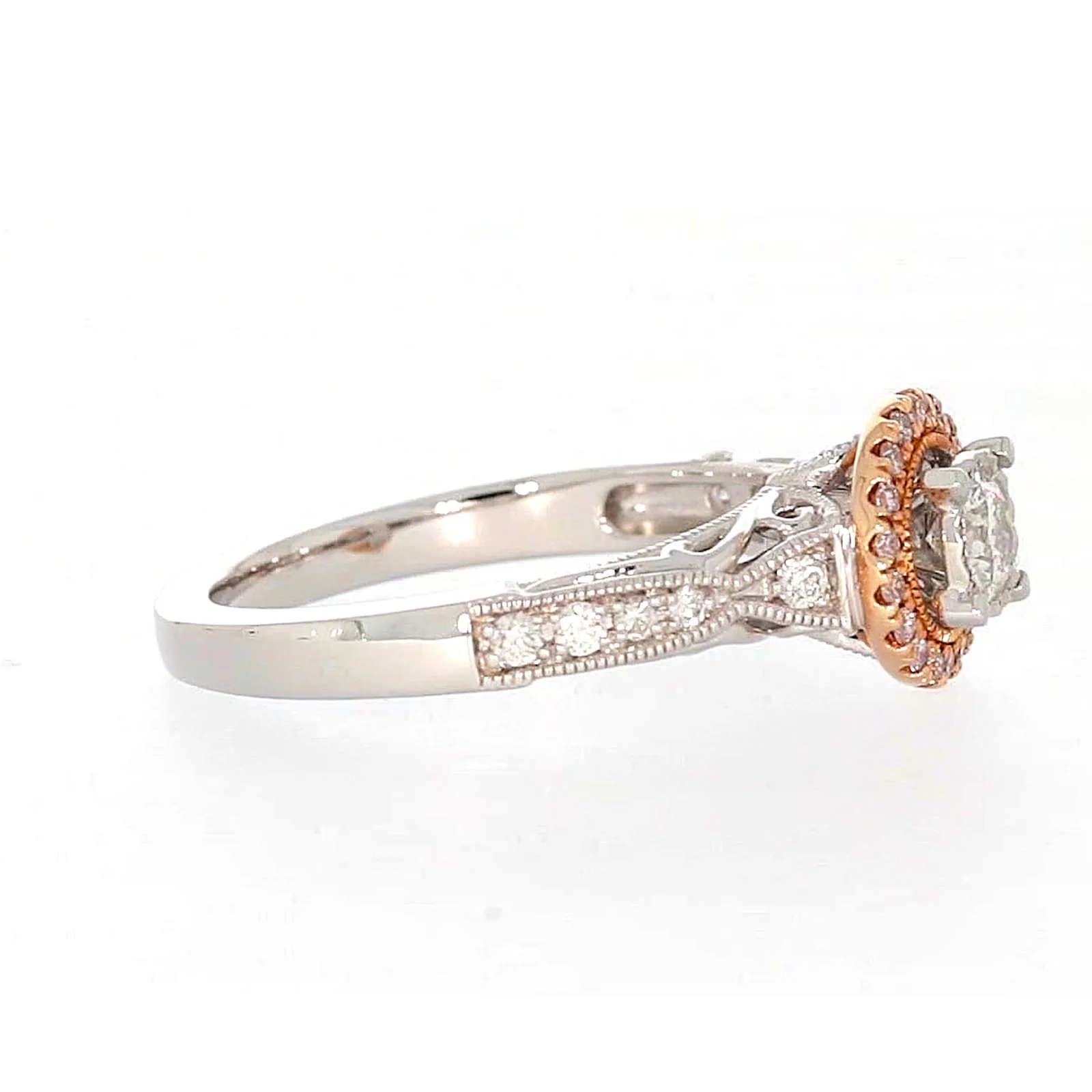 Paris 14ct Rose and White Gold Round Brilliant Cut 1/2 CARAT tw of Diamonds Ring - Image 60