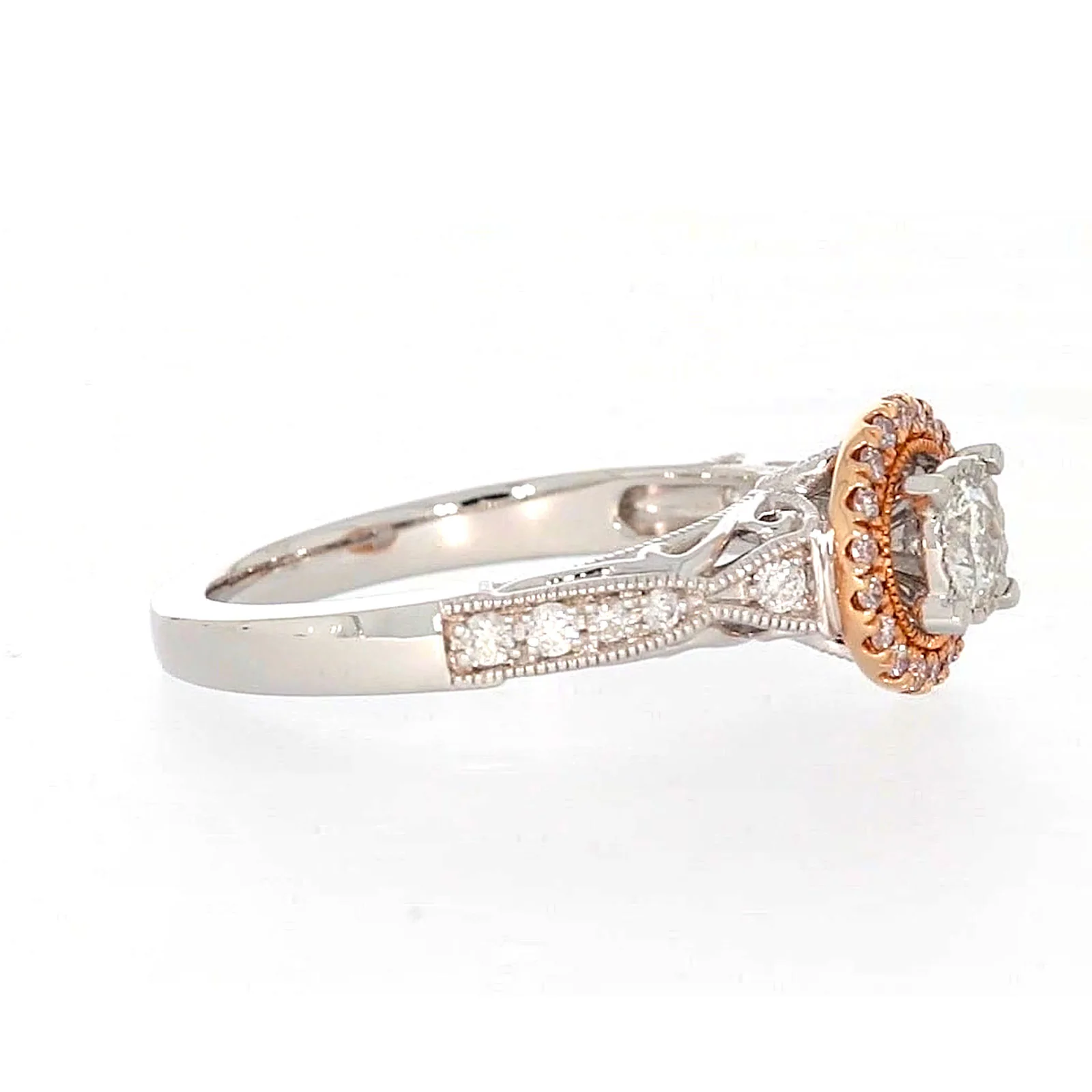 Paris 14ct Rose and White Gold Round Brilliant Cut 1/2 CARAT tw of Diamonds Ring - Image 61