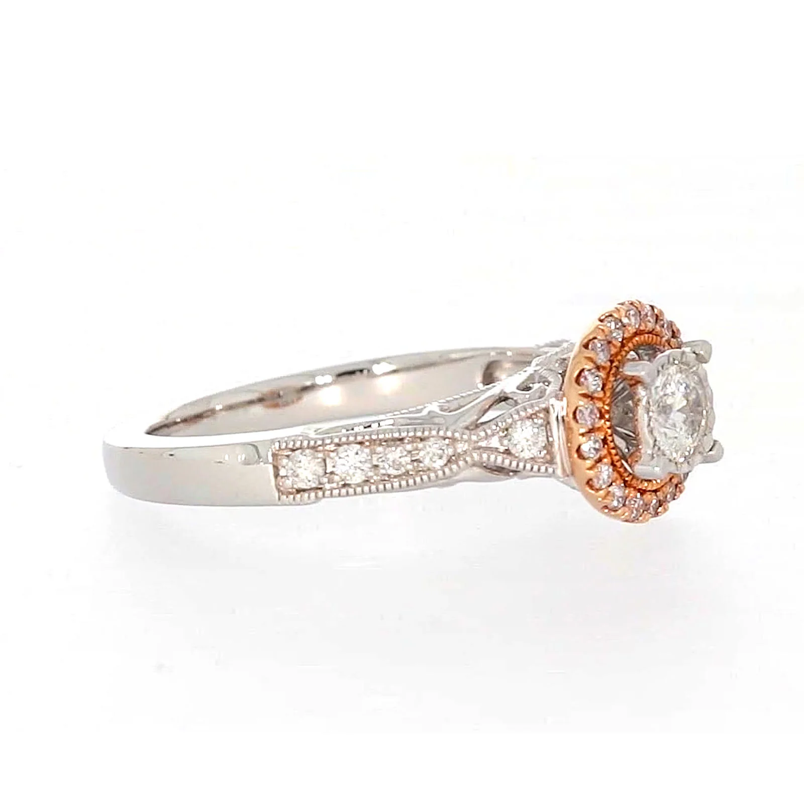 Paris 14ct Rose and White Gold Round Brilliant Cut 1/2 CARAT tw of Diamonds Ring - Image 63