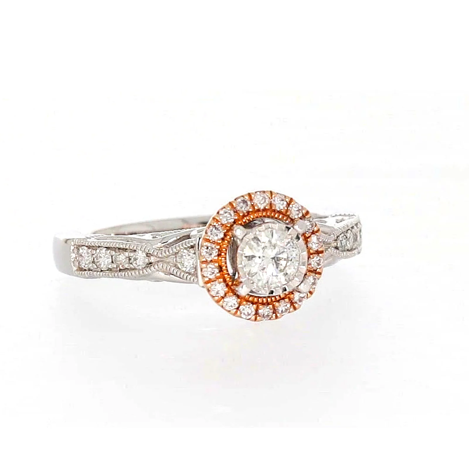 Paris 14ct Rose and White Gold Round Brilliant Cut 1/2 CARAT tw of Diamonds Ring - Image 71