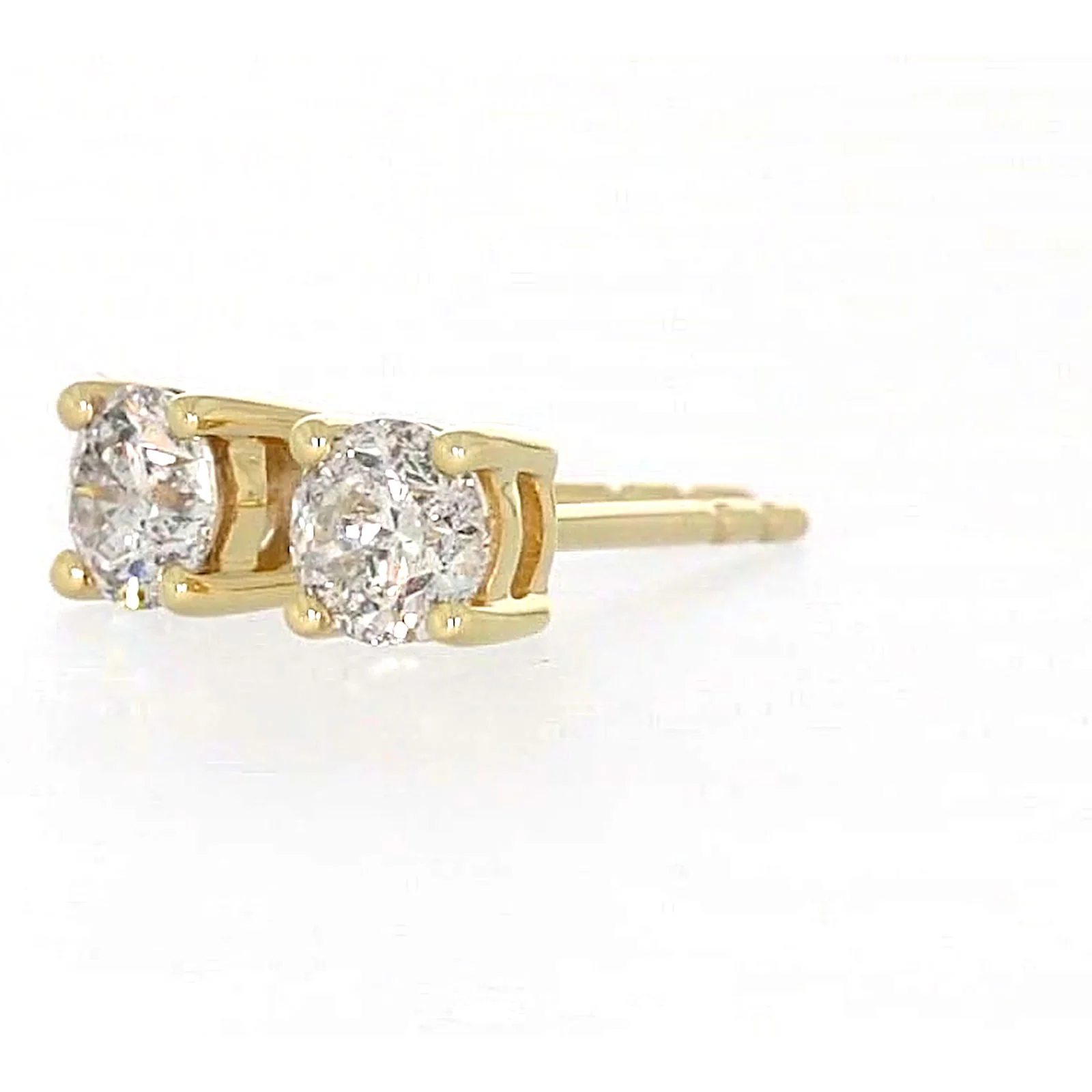 Solitaire 9ct Yellow Gold Round Brilliant Cut 1/2 CARAT tw of Diamonds Stud Earrings - Image 10