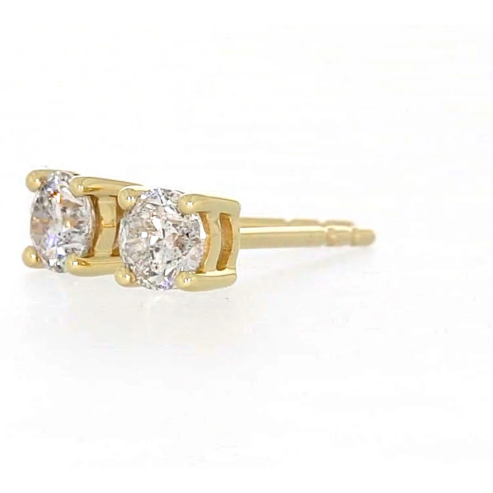 Solitaire 9ct Yellow Gold Round Brilliant Cut 1/2 CARAT tw of Diamonds Stud Earrings - Image 11