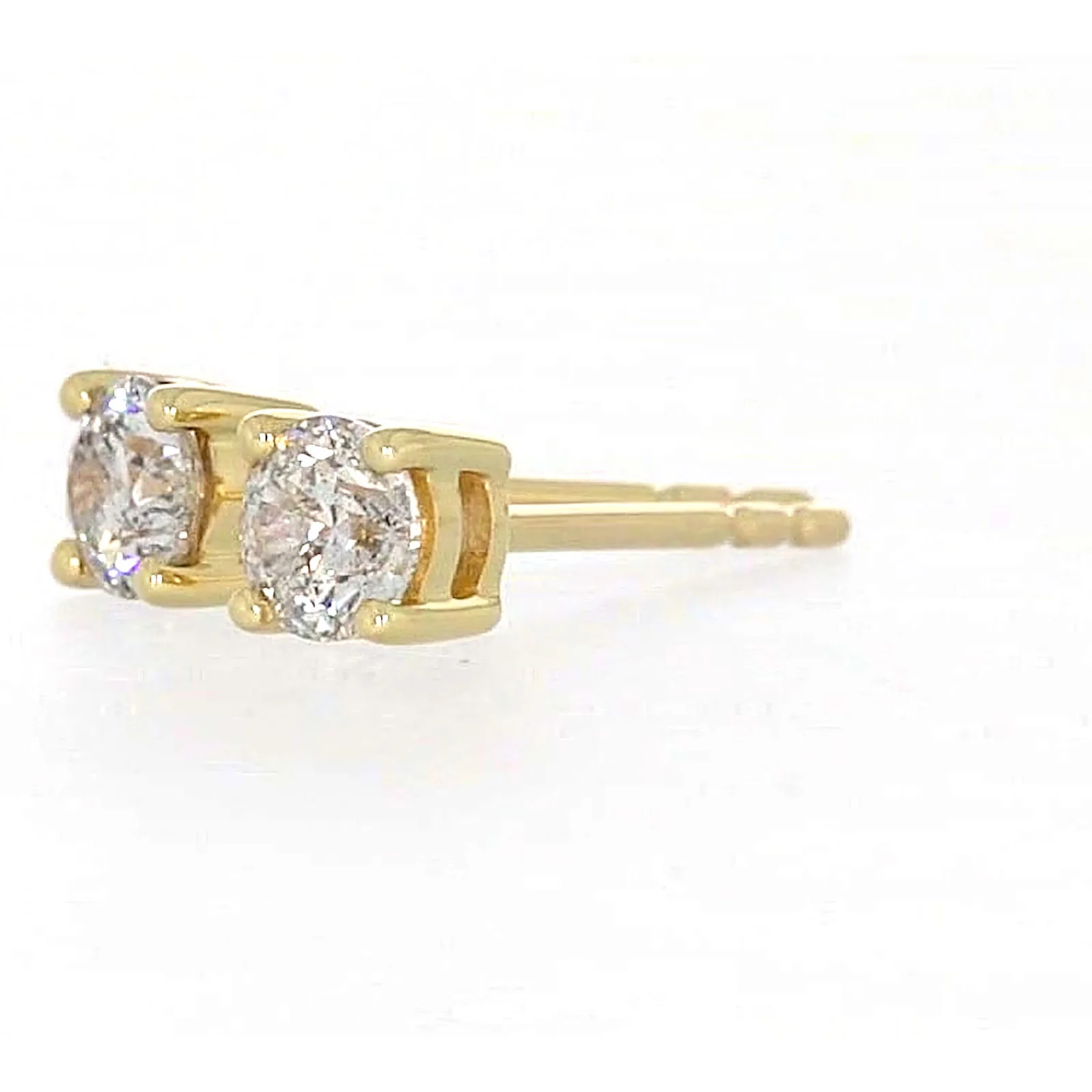 Solitaire 9ct Yellow Gold Round Brilliant Cut 1/2 CARAT tw of Diamonds Stud Earrings - Image 12