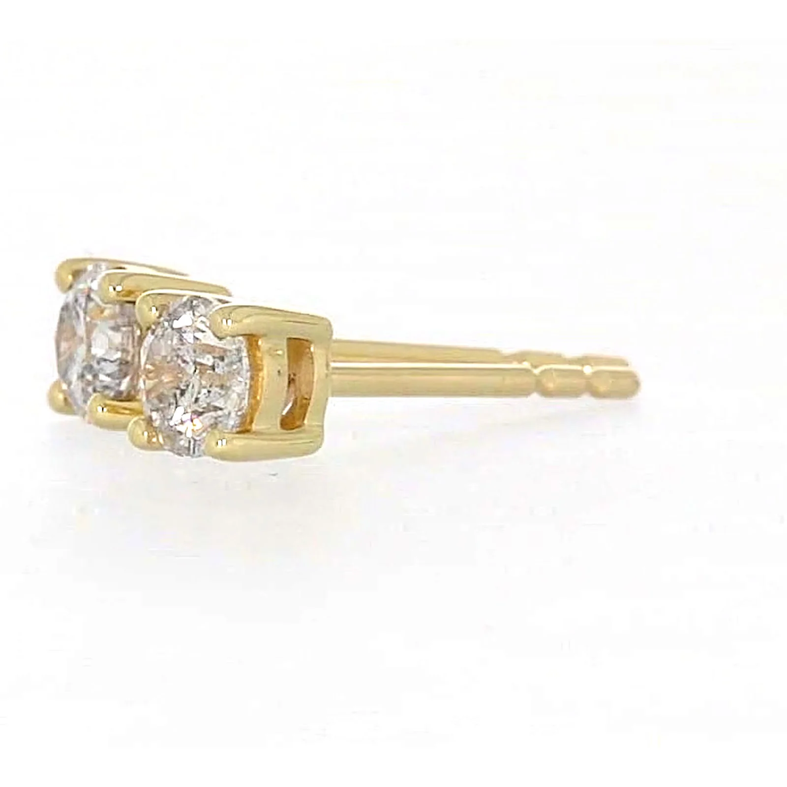 Solitaire 9ct Yellow Gold Round Brilliant Cut 1/2 CARAT tw of Diamonds Stud Earrings - Image 14