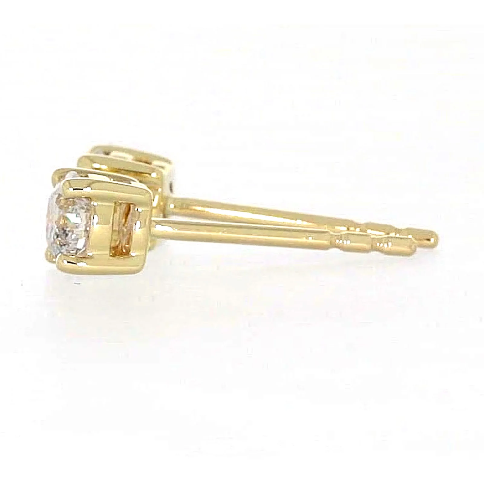 Solitaire 9ct Yellow Gold Round Brilliant Cut 1/2 CARAT tw of Diamonds Stud Earrings - Image 20