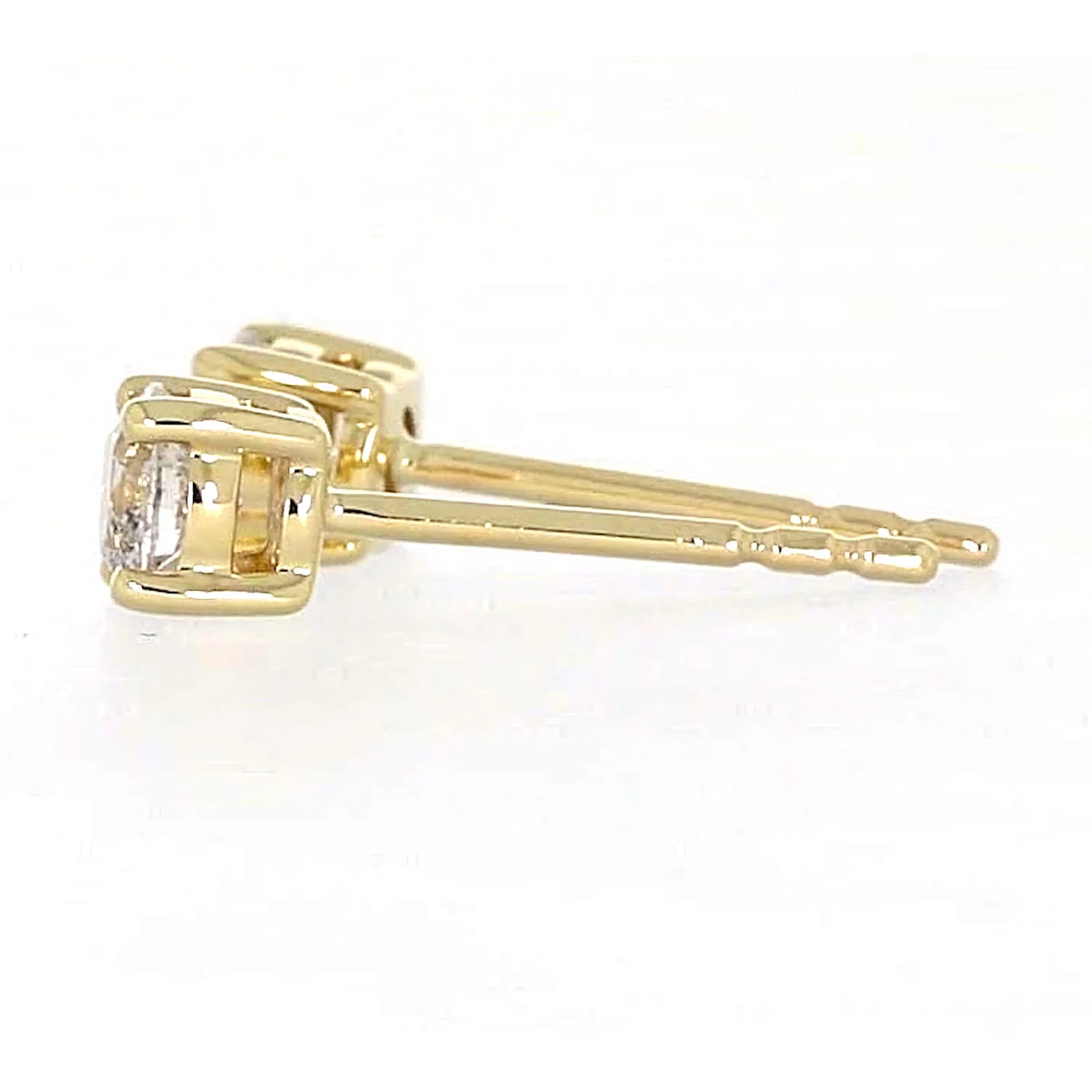 Solitaire 9ct Yellow Gold Round Brilliant Cut 1/2 CARAT tw of Diamonds Stud Earrings - Image 21