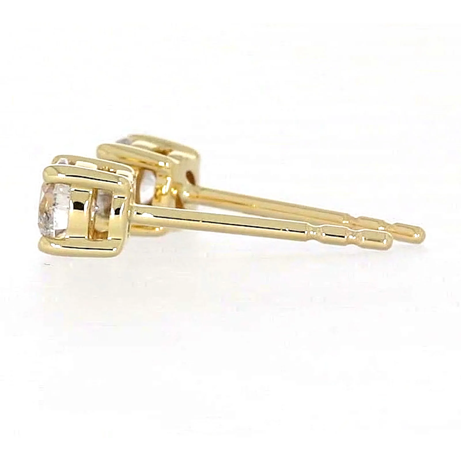 Solitaire 9ct Yellow Gold Round Brilliant Cut 1/2 CARAT tw of Diamonds Stud Earrings - Image 23