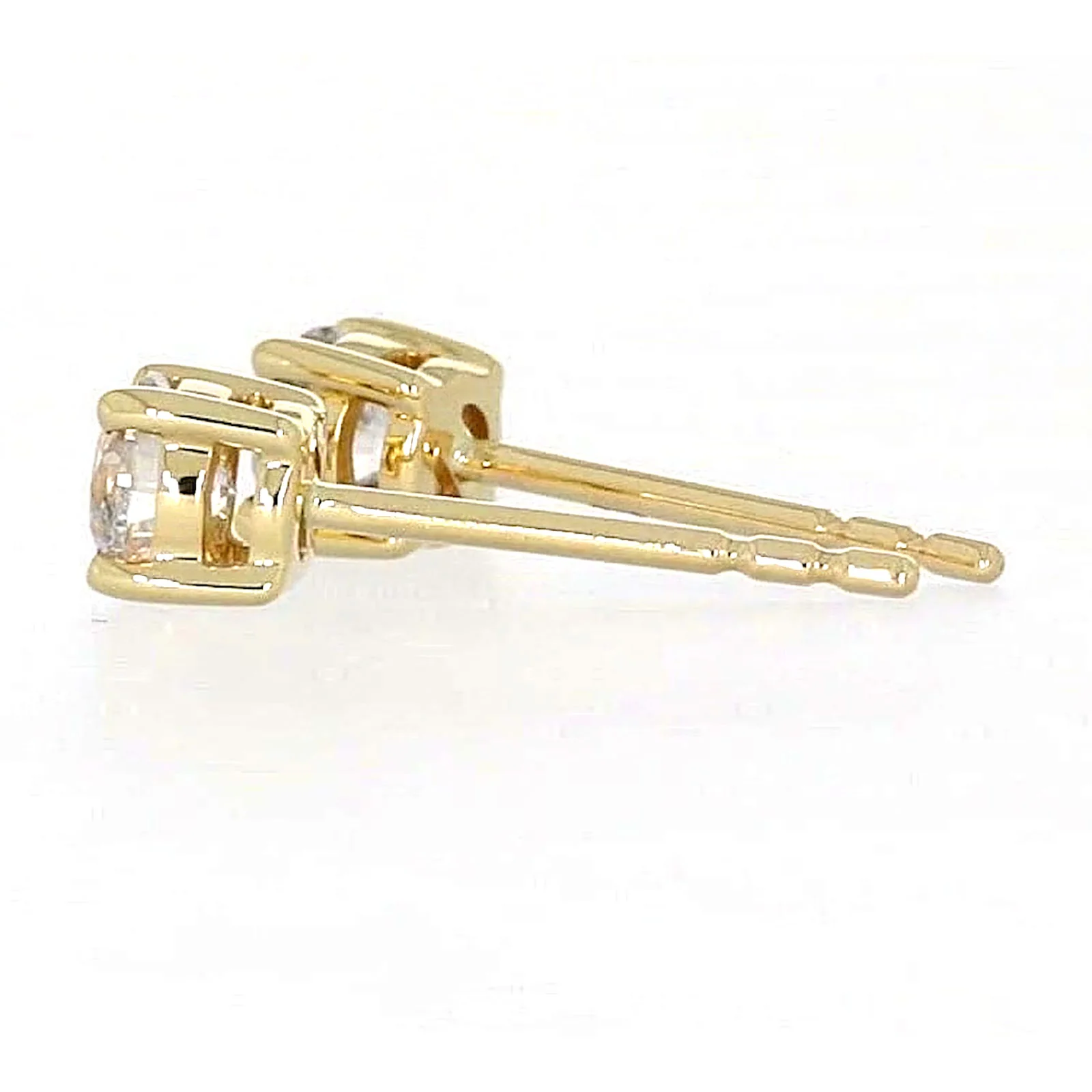 Solitaire 9ct Yellow Gold Round Brilliant Cut 1/2 CARAT tw of Diamonds Stud Earrings - Image 24