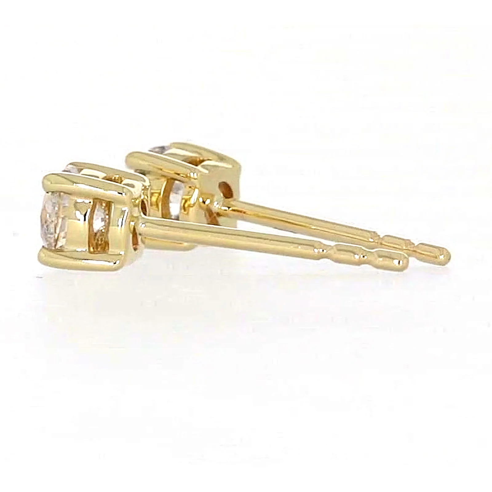 Solitaire 9ct Yellow Gold Round Brilliant Cut 1/2 CARAT tw of Diamonds Stud Earrings - Image 25