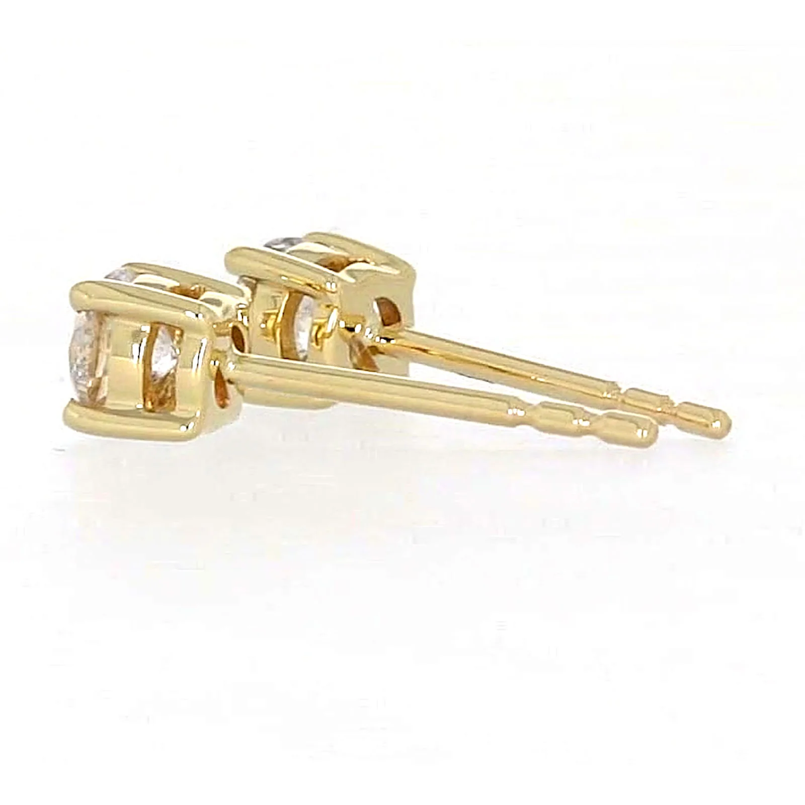 Solitaire 9ct Yellow Gold Round Brilliant Cut 1/2 CARAT tw of Diamonds Stud Earrings - Image 26