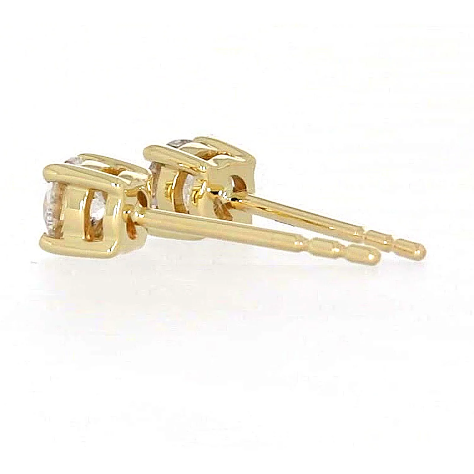 Solitaire 9ct Yellow Gold Round Brilliant Cut 1/2 CARAT tw of Diamonds Stud Earrings - Image 27