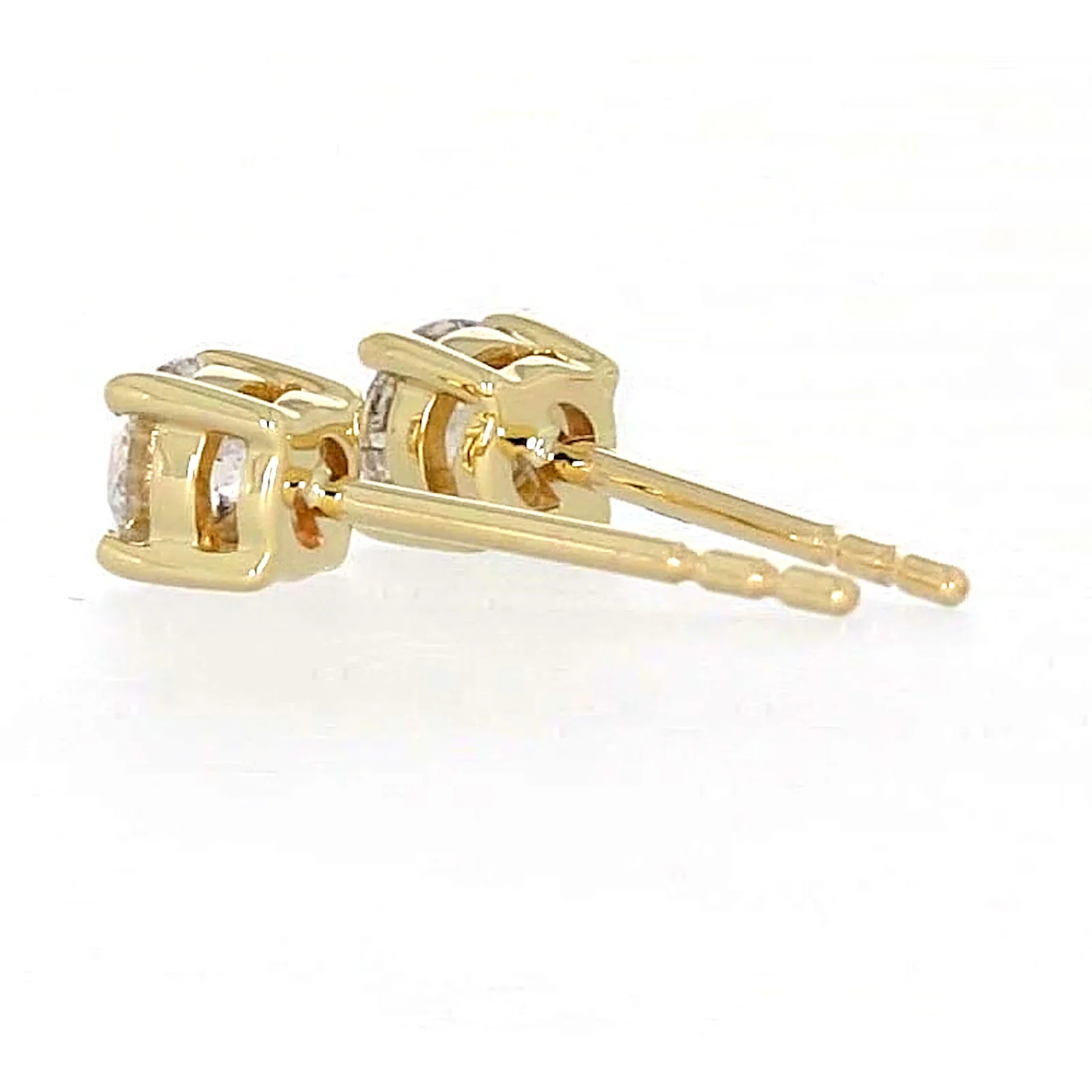 Solitaire 9ct Yellow Gold Round Brilliant Cut 1/2 CARAT tw of Diamonds Stud Earrings - Image 28