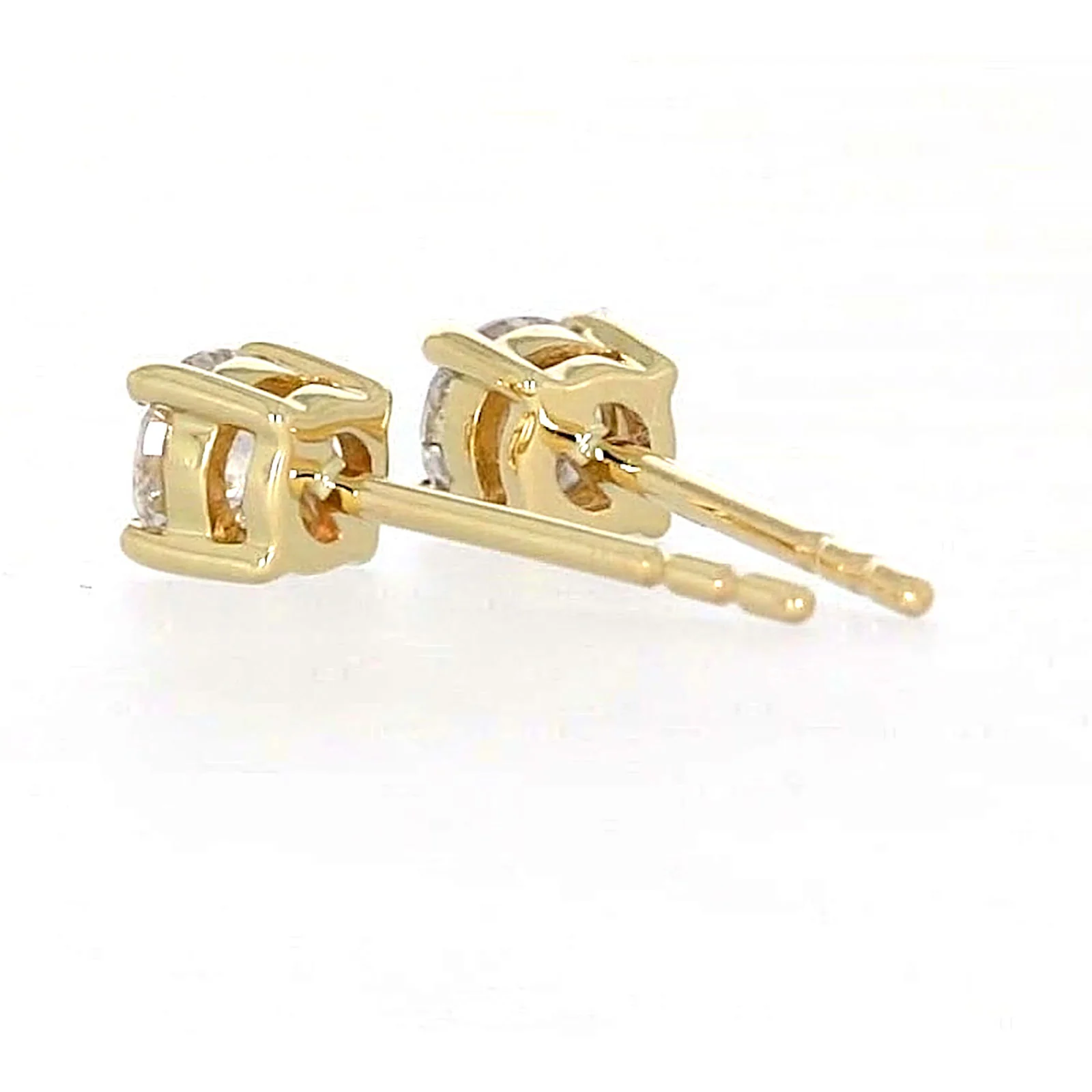 Solitaire 9ct Yellow Gold Round Brilliant Cut 1/2 CARAT tw of Diamonds Stud Earrings - Image 30
