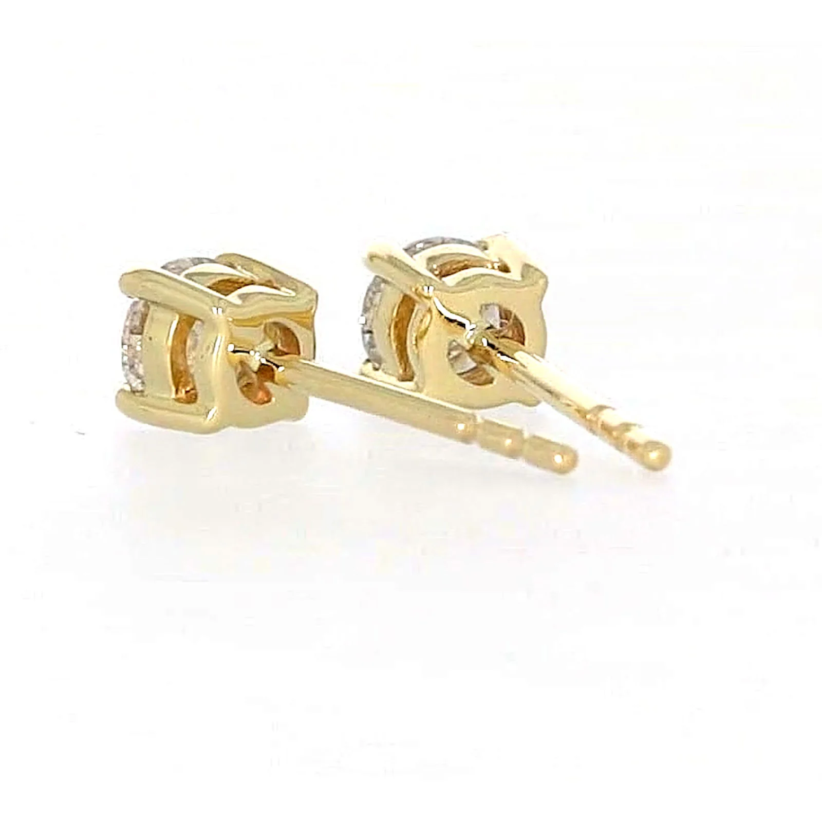 Solitaire 9ct Yellow Gold Round Brilliant Cut 1/2 CARAT tw of Diamonds Stud Earrings - Image 32