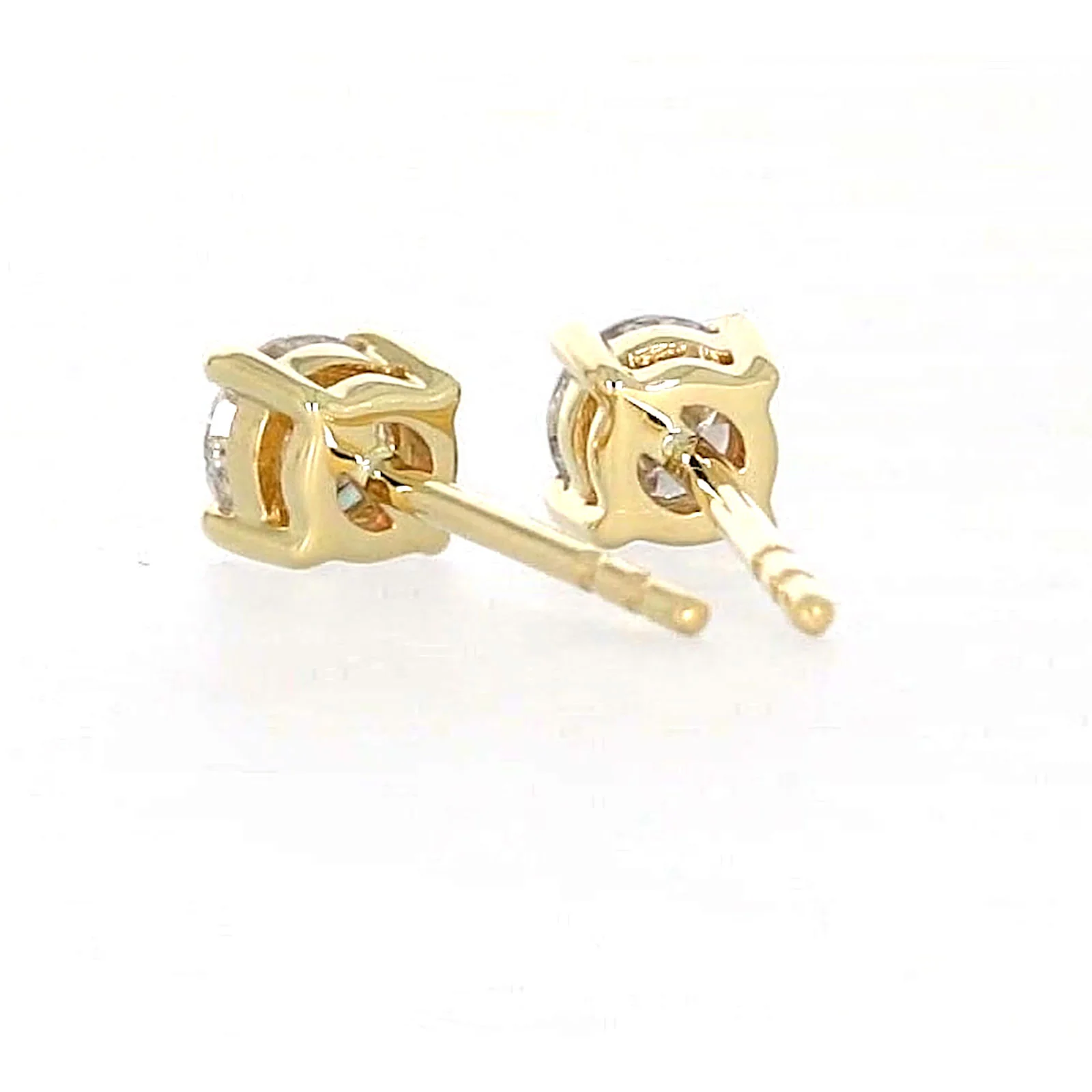 Solitaire 9ct Yellow Gold Round Brilliant Cut 1/2 CARAT tw of Diamonds Stud Earrings - Image 34
