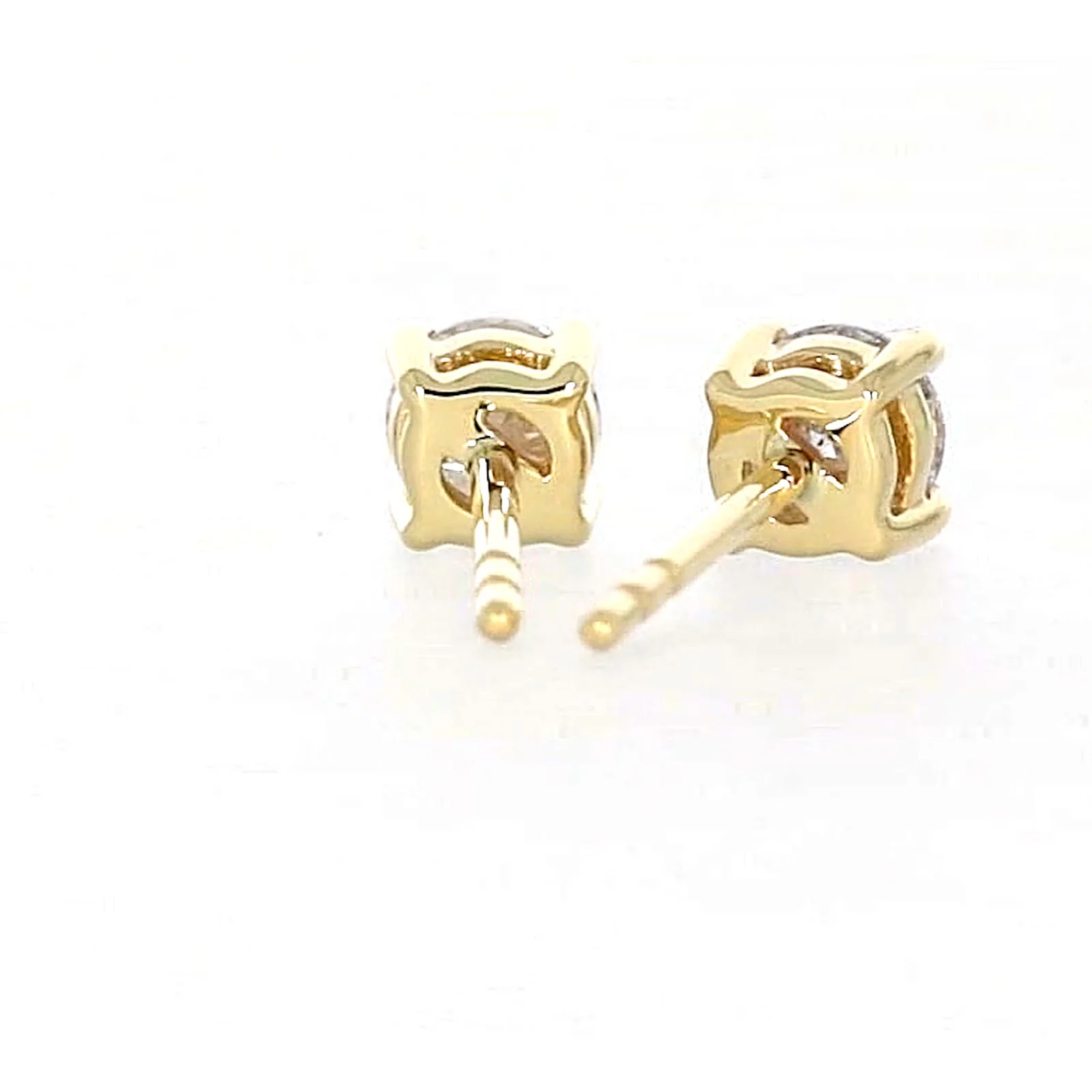 Solitaire 9ct Yellow Gold Round Brilliant Cut 1/2 CARAT tw of Diamonds Stud Earrings - Image 40