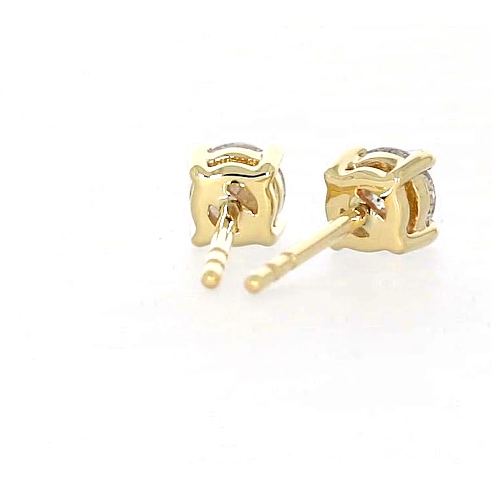Solitaire 9ct Yellow Gold Round Brilliant Cut 1/2 CARAT tw of Diamonds Stud Earrings - Image 41