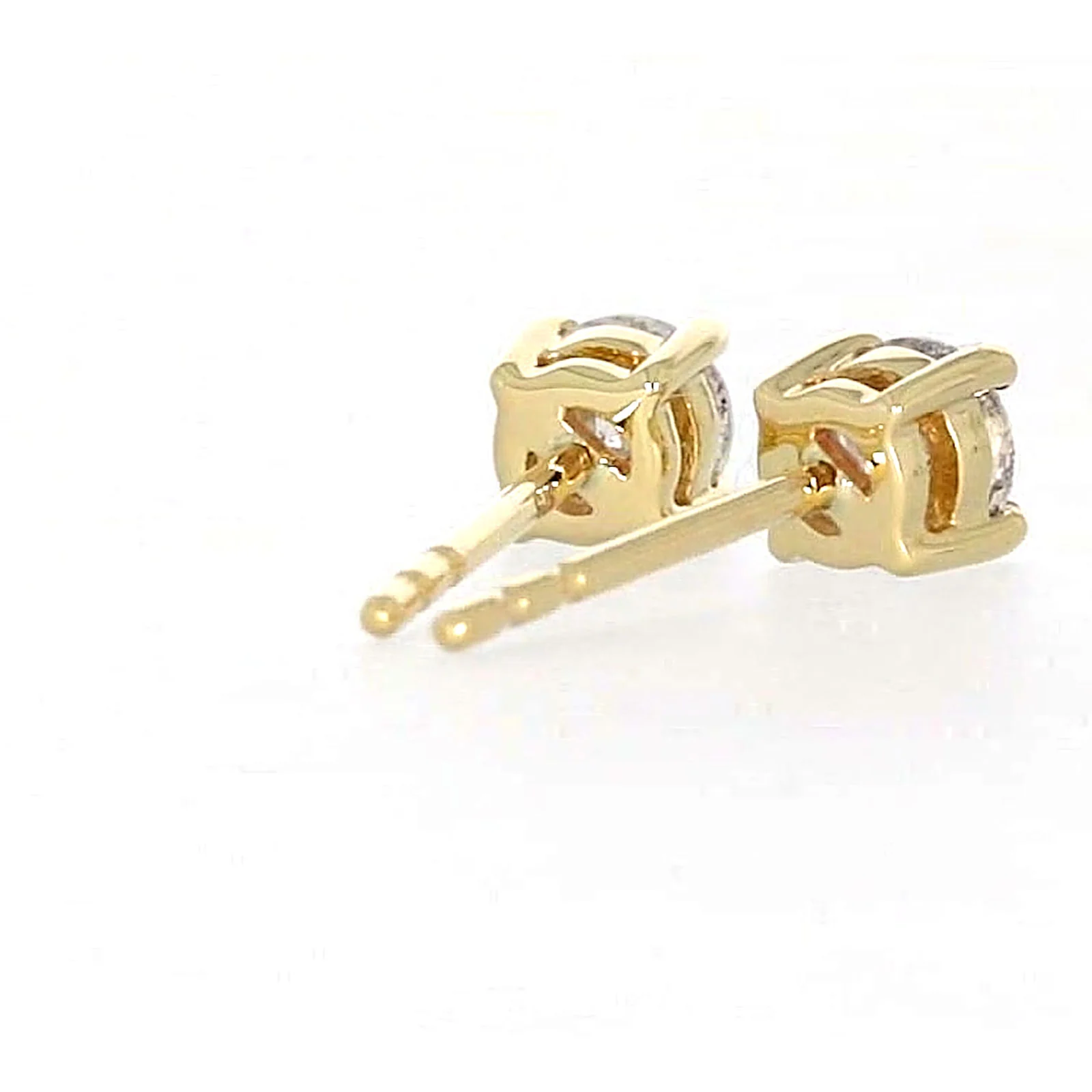 Solitaire 9ct Yellow Gold Round Brilliant Cut 1/2 CARAT tw of Diamonds Stud Earrings - Image 44