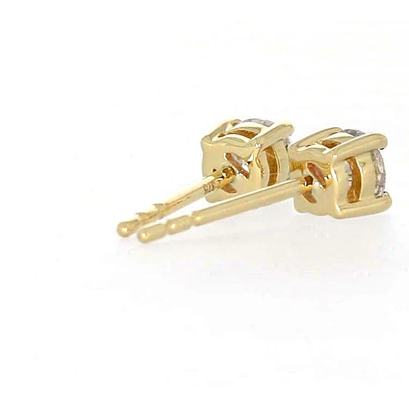 Solitaire 9ct Yellow Gold Round Brilliant Cut 1/2 CARAT tw of Diamonds Stud Earrings - Image 46