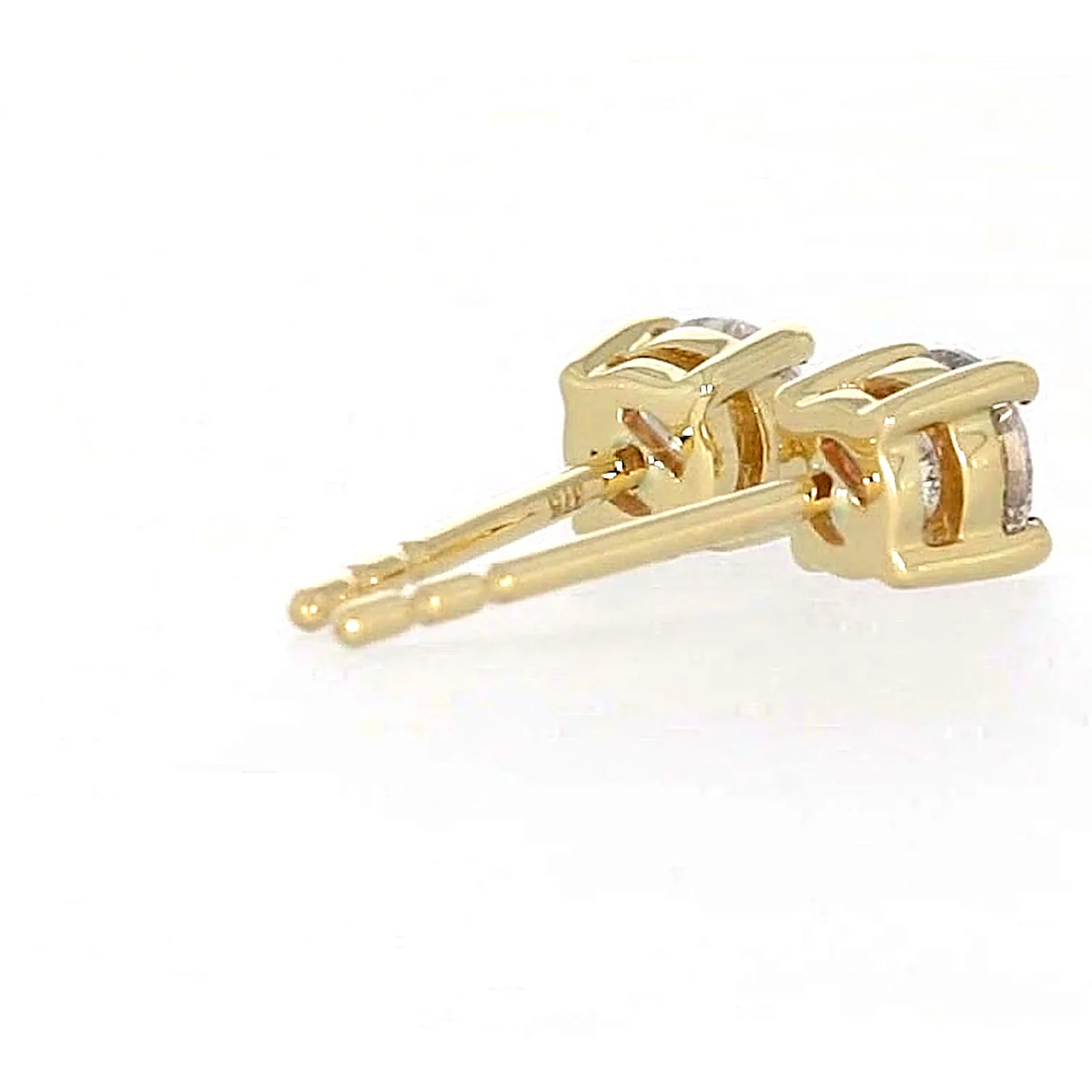 Solitaire 9ct Yellow Gold Round Brilliant Cut 1/2 CARAT tw of Diamonds Stud Earrings - Image 47