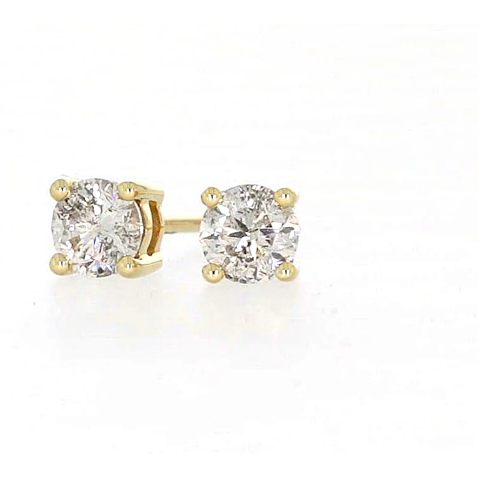 Solitaire 9ct Yellow Gold Round Brilliant Cut 1/2 CARAT tw of Diamonds Stud Earrings - Image 5