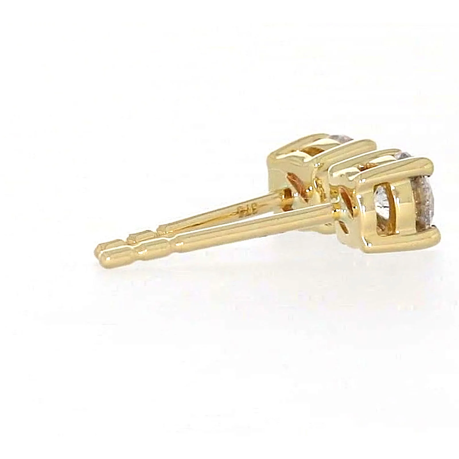 Solitaire 9ct Yellow Gold Round Brilliant Cut 1/2 CARAT tw of Diamonds Stud Earrings - Image 50
