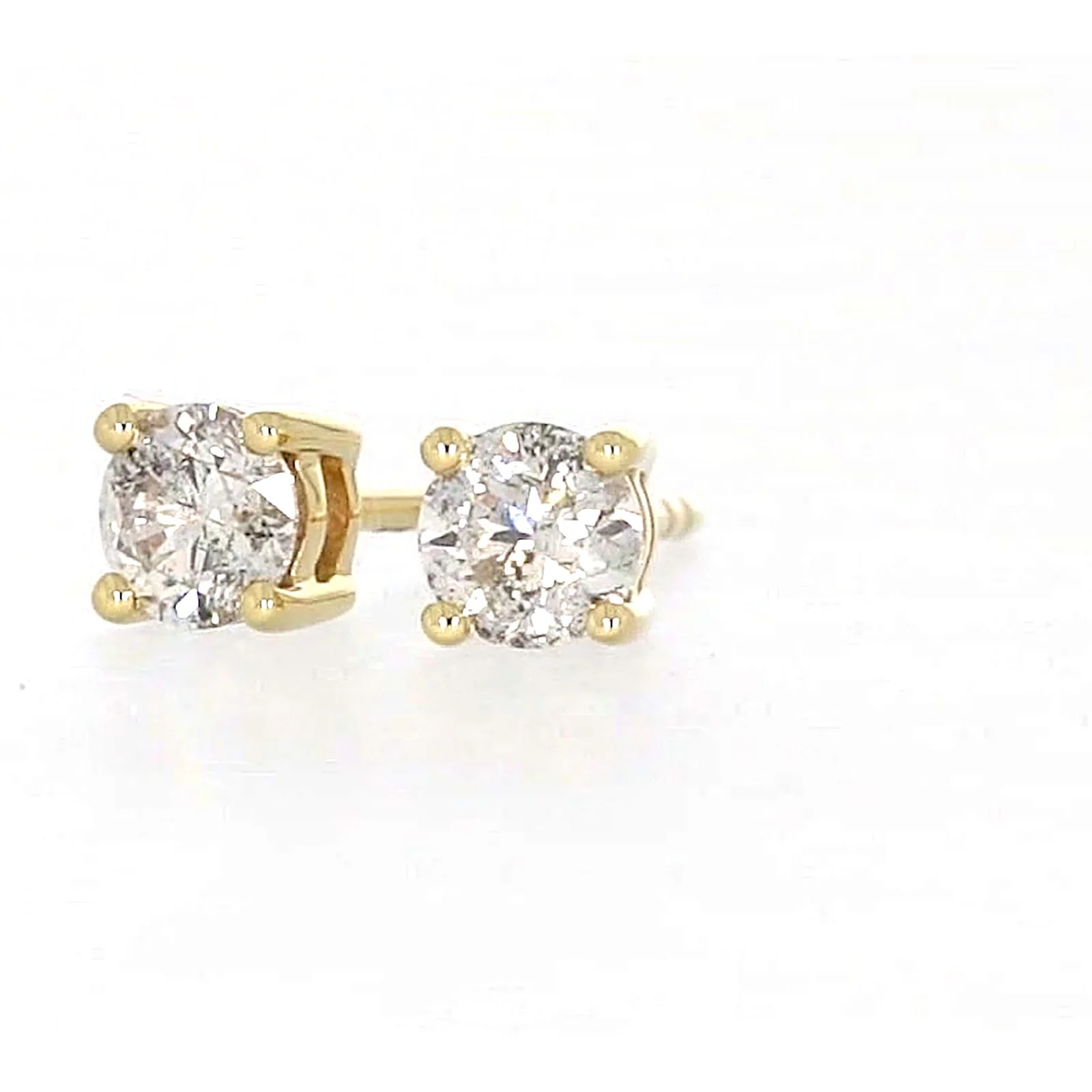 Solitaire 9ct Yellow Gold Round Brilliant Cut 1/2 CARAT tw of Diamonds Stud Earrings - Image 6