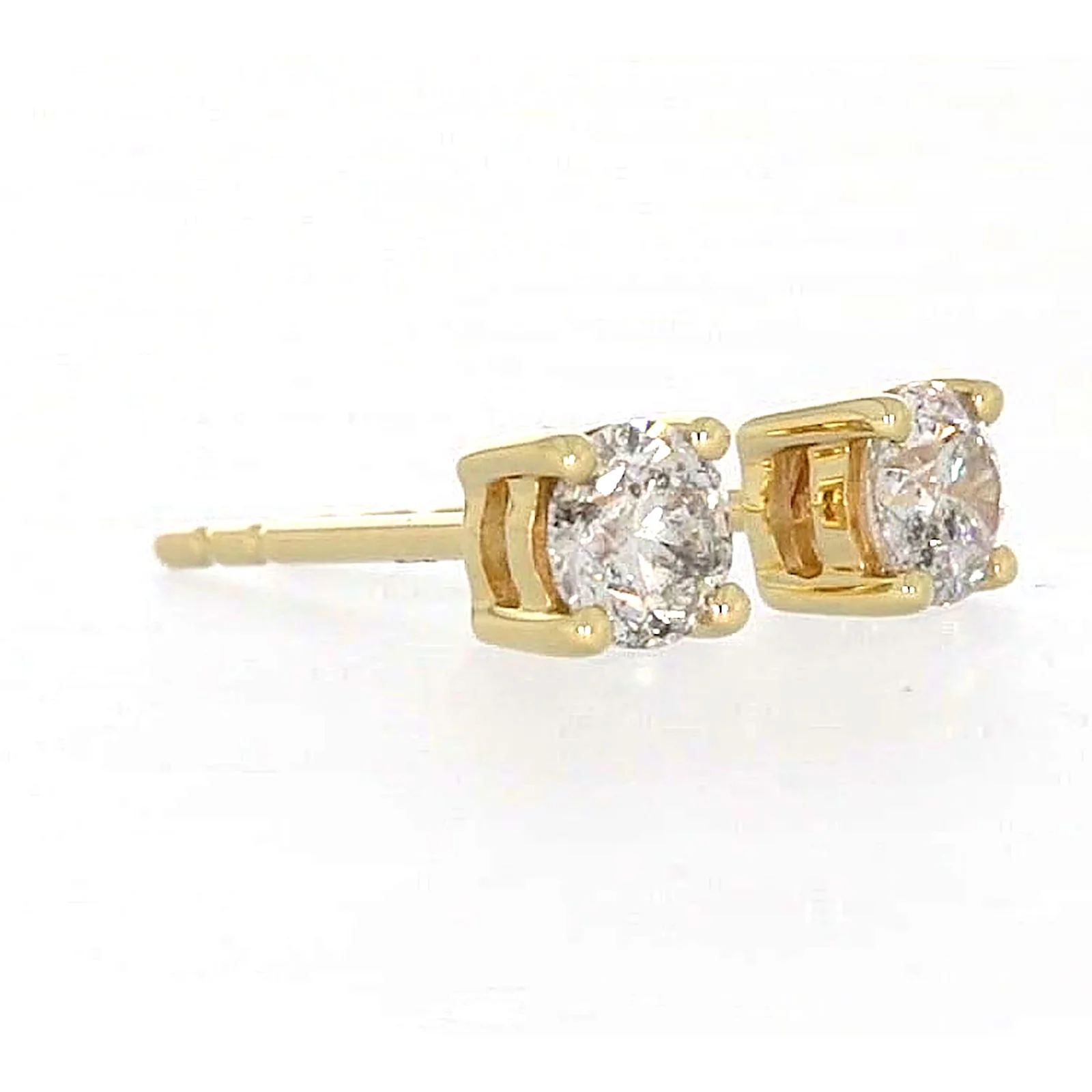 Solitaire 9ct Yellow Gold Round Brilliant Cut 1/2 CARAT tw of Diamonds Stud Earrings - Image 65