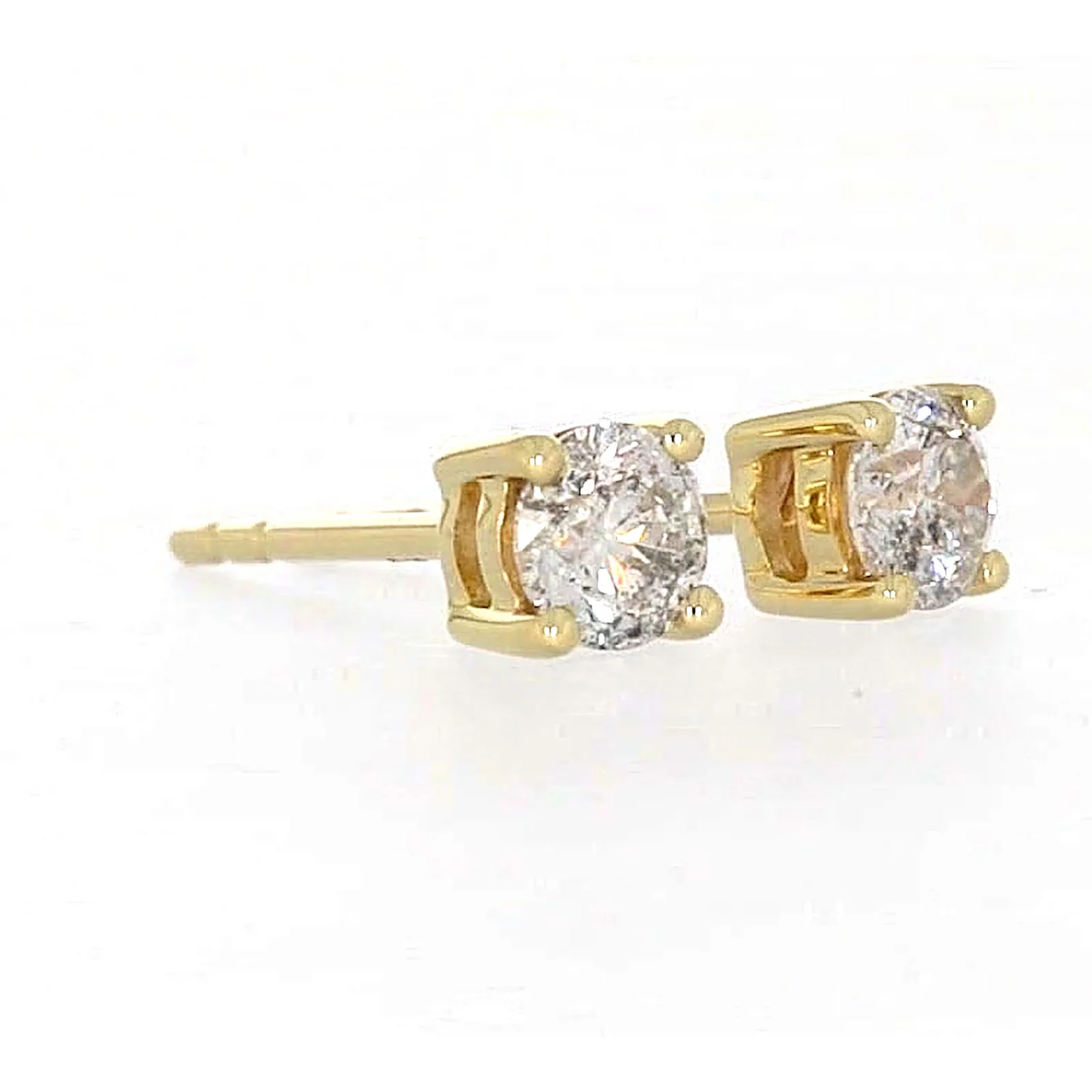 Solitaire 9ct Yellow Gold Round Brilliant Cut 1/2 CARAT tw of Diamonds Stud Earrings - Image 66