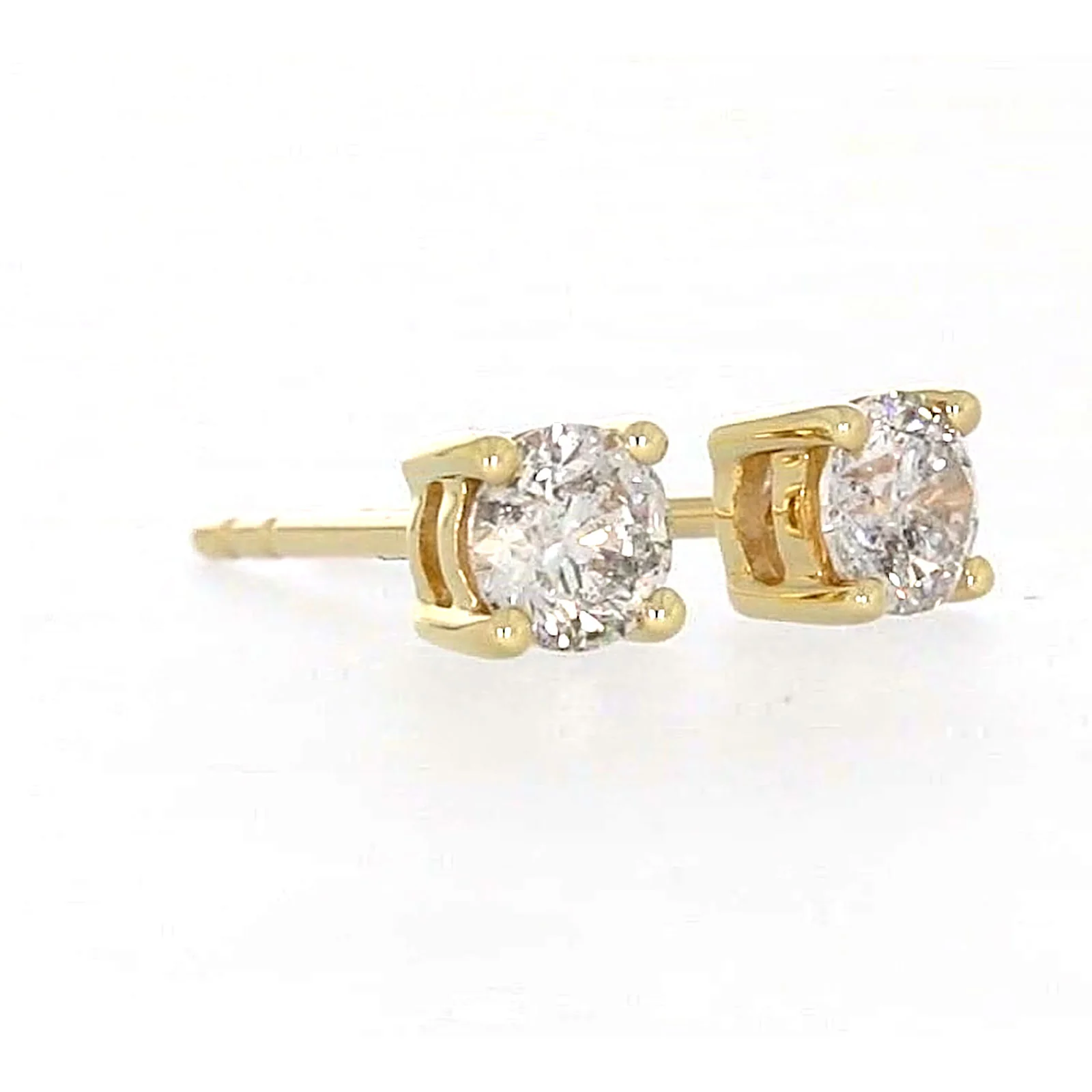 Solitaire 9ct Yellow Gold Round Brilliant Cut 1/2 CARAT tw of Diamonds Stud Earrings - Image 67