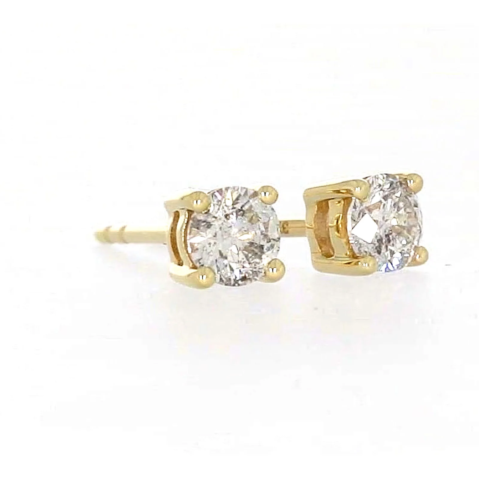 Solitaire 9ct Yellow Gold Round Brilliant Cut 1/2 CARAT tw of Diamonds Stud Earrings - Image 68